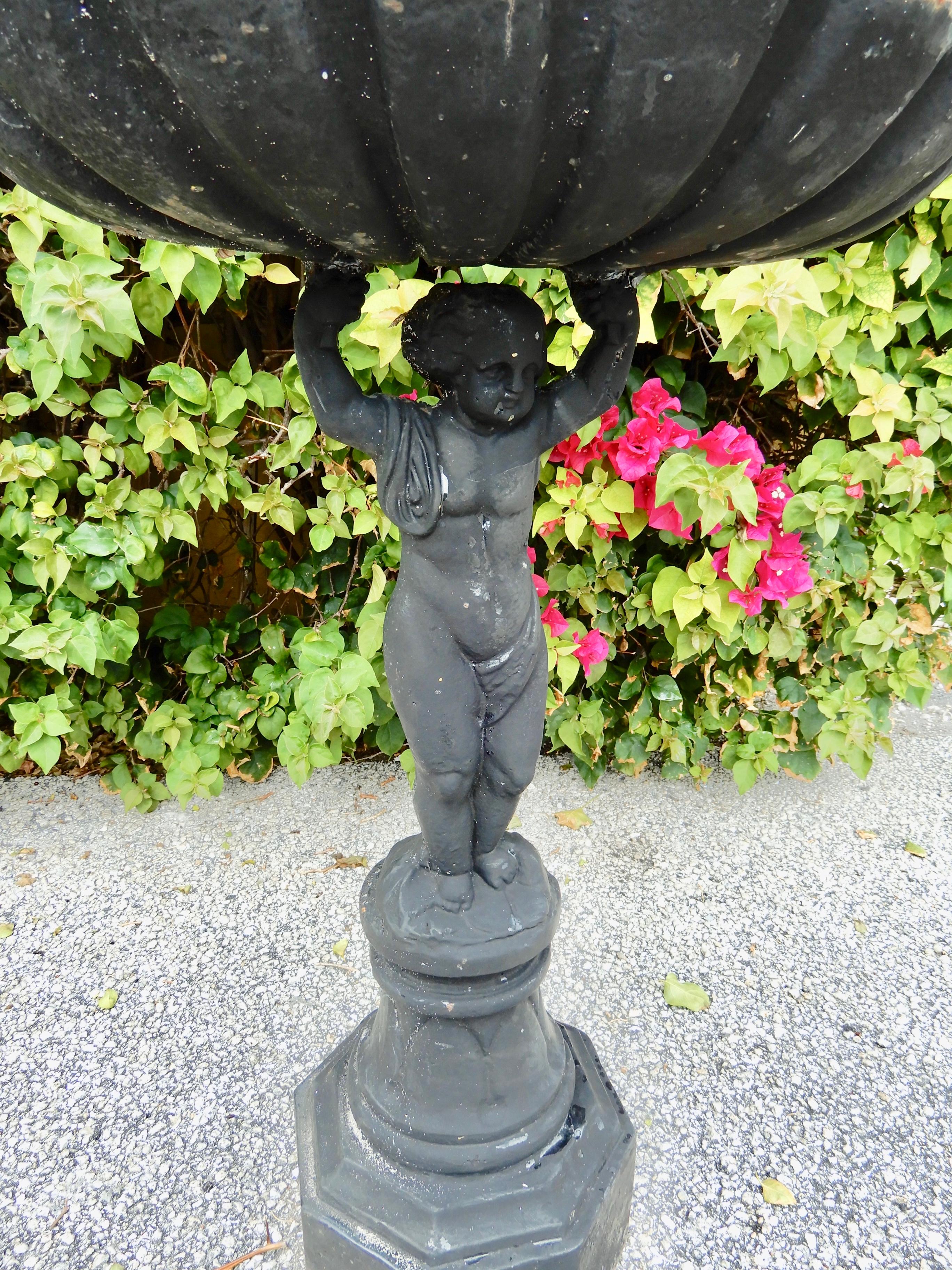 victorian cast iron bird bath