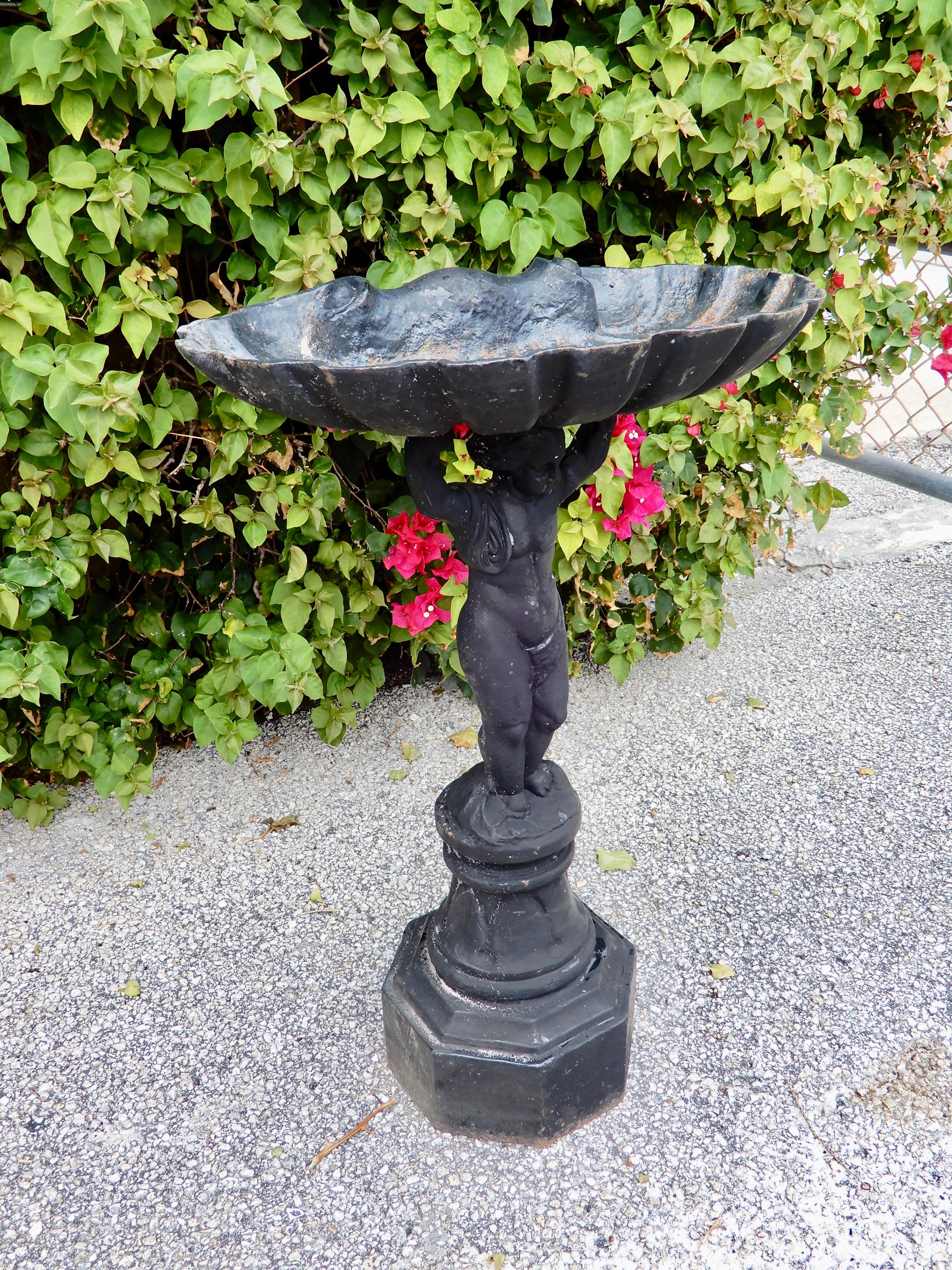 large cast iron bird bath