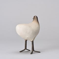Gérald Olivier Mid-Century Bird Sculpture, Ceramic & Metal, 1970