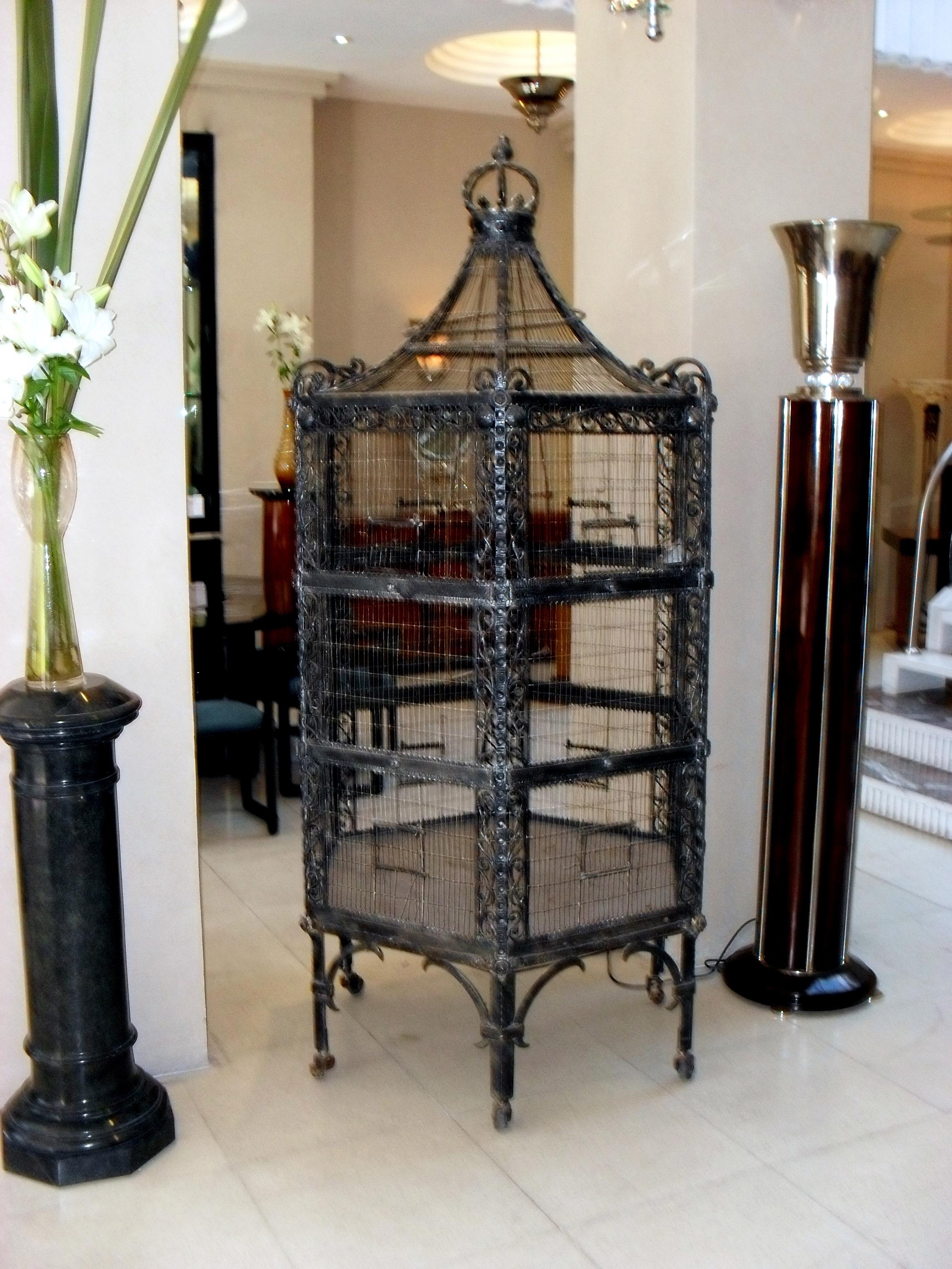 wrought iron bird cage antique