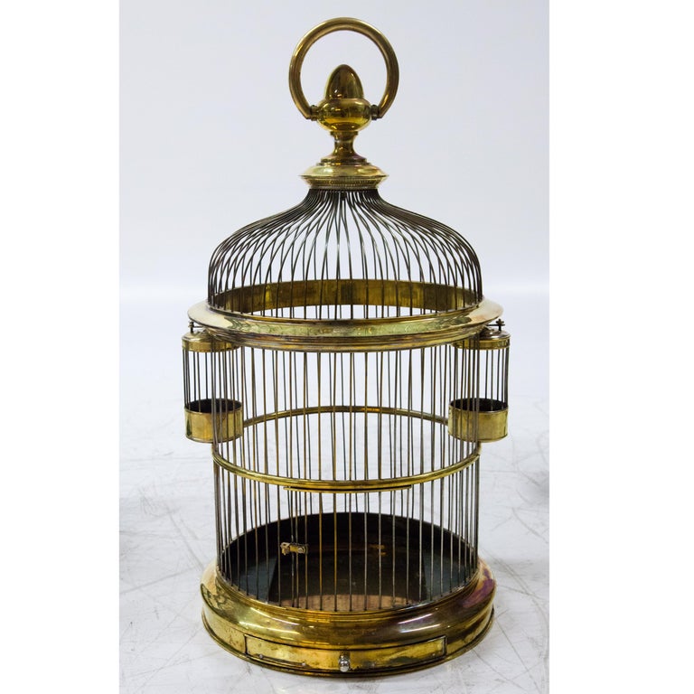 19th Century Austrian Large Antique Polished Brass Birdcage by Josef Denk  For Sale at 1stDibs