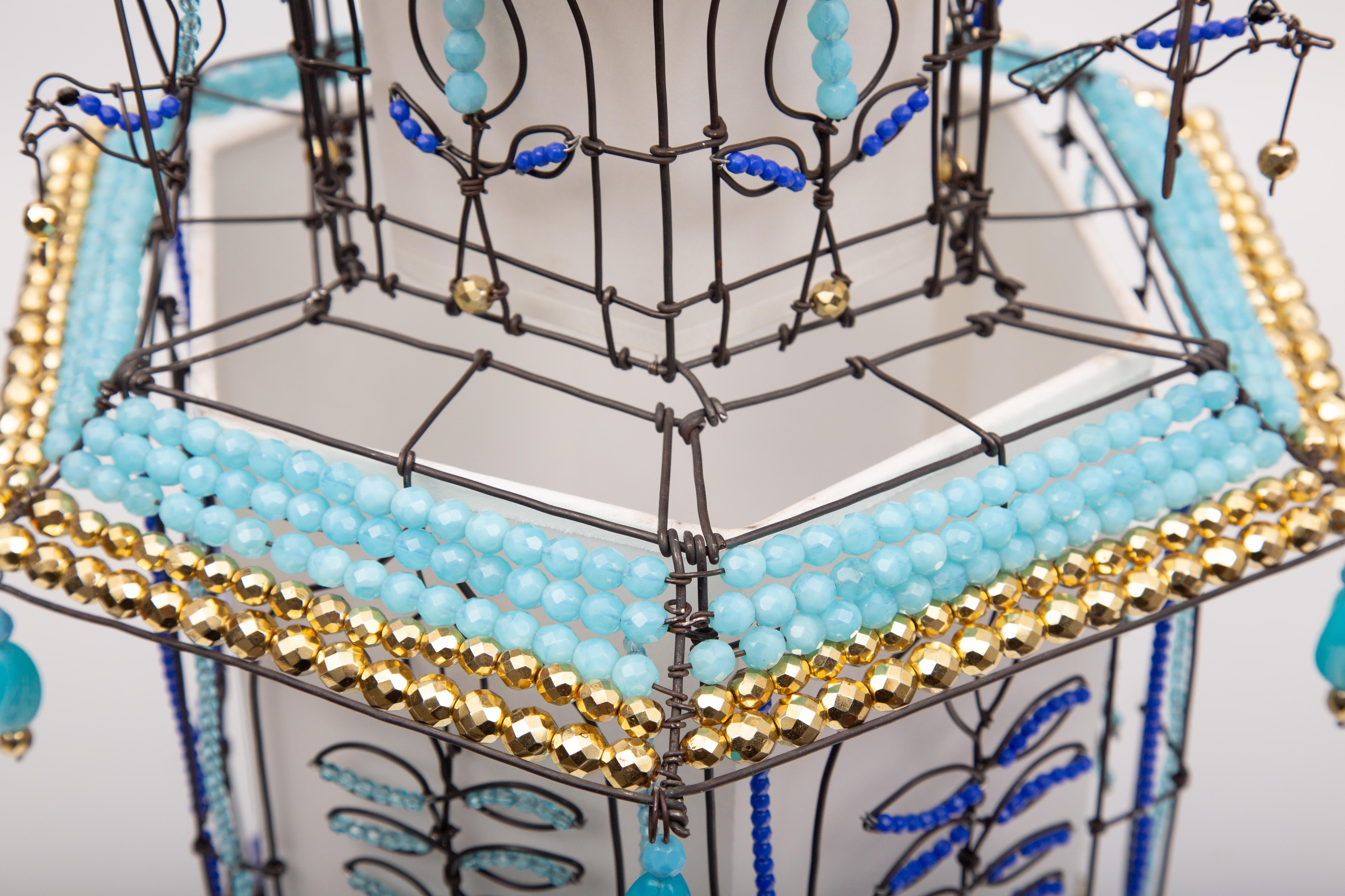 Glass Bird Cage Lantern by Marie Christophe For Sale