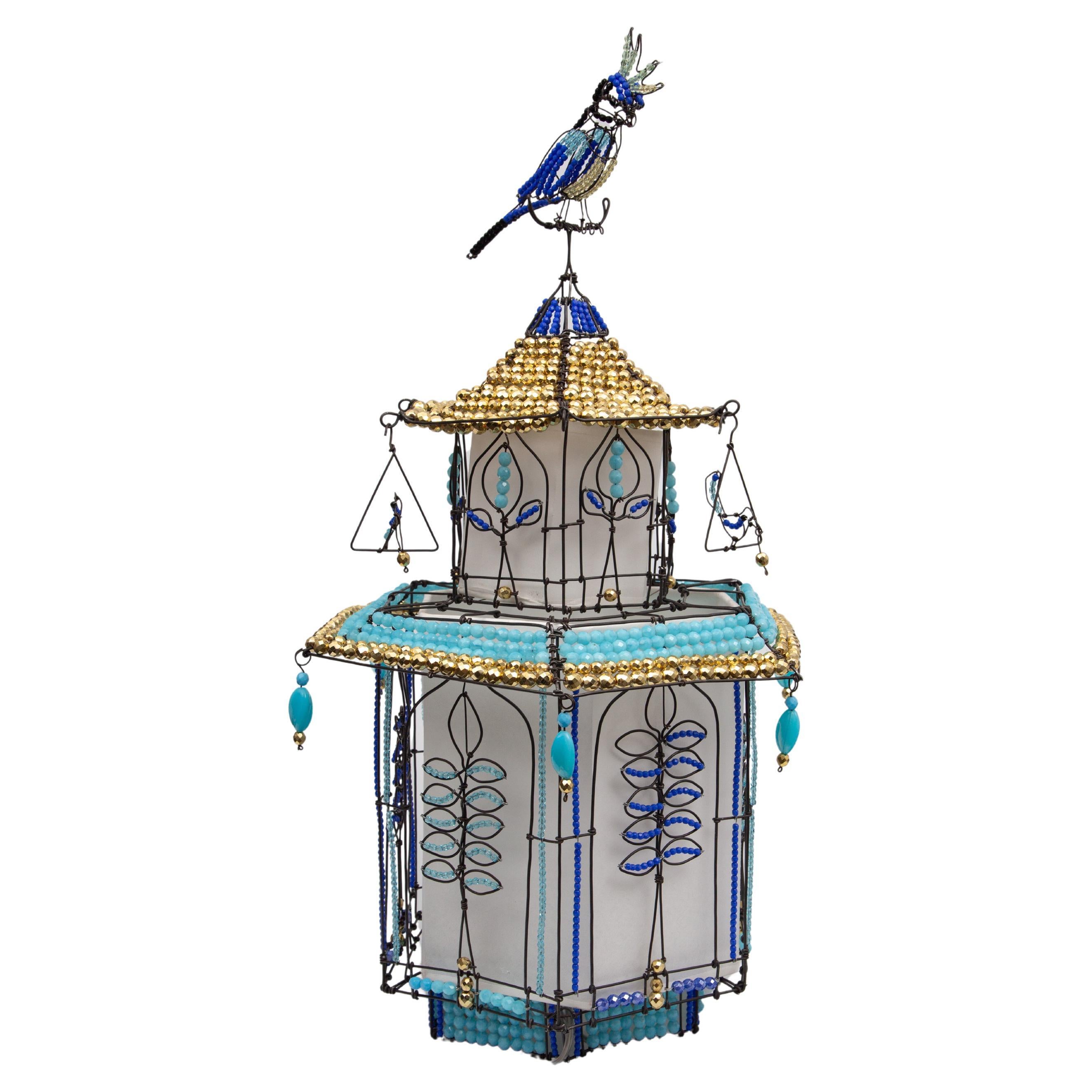 Bird Cage Lantern by Marie Christophe For Sale