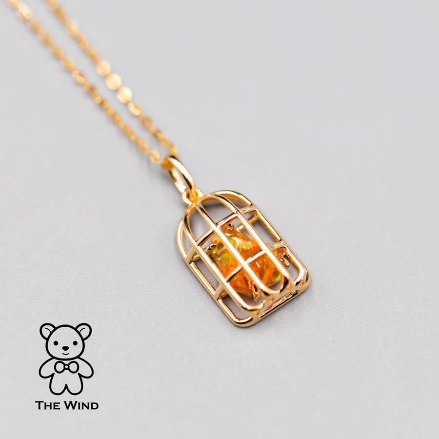Bird Cage Mexican Fire Opal Necklace Pendant 14K Yellow Gold.


Free Domestic USPS First Class Shipping!  Free One Year Limited Warranty!  Free Gift Bag or Box with every order!



Opal—the queen of gemstones, is one of the most beautiful and rarest