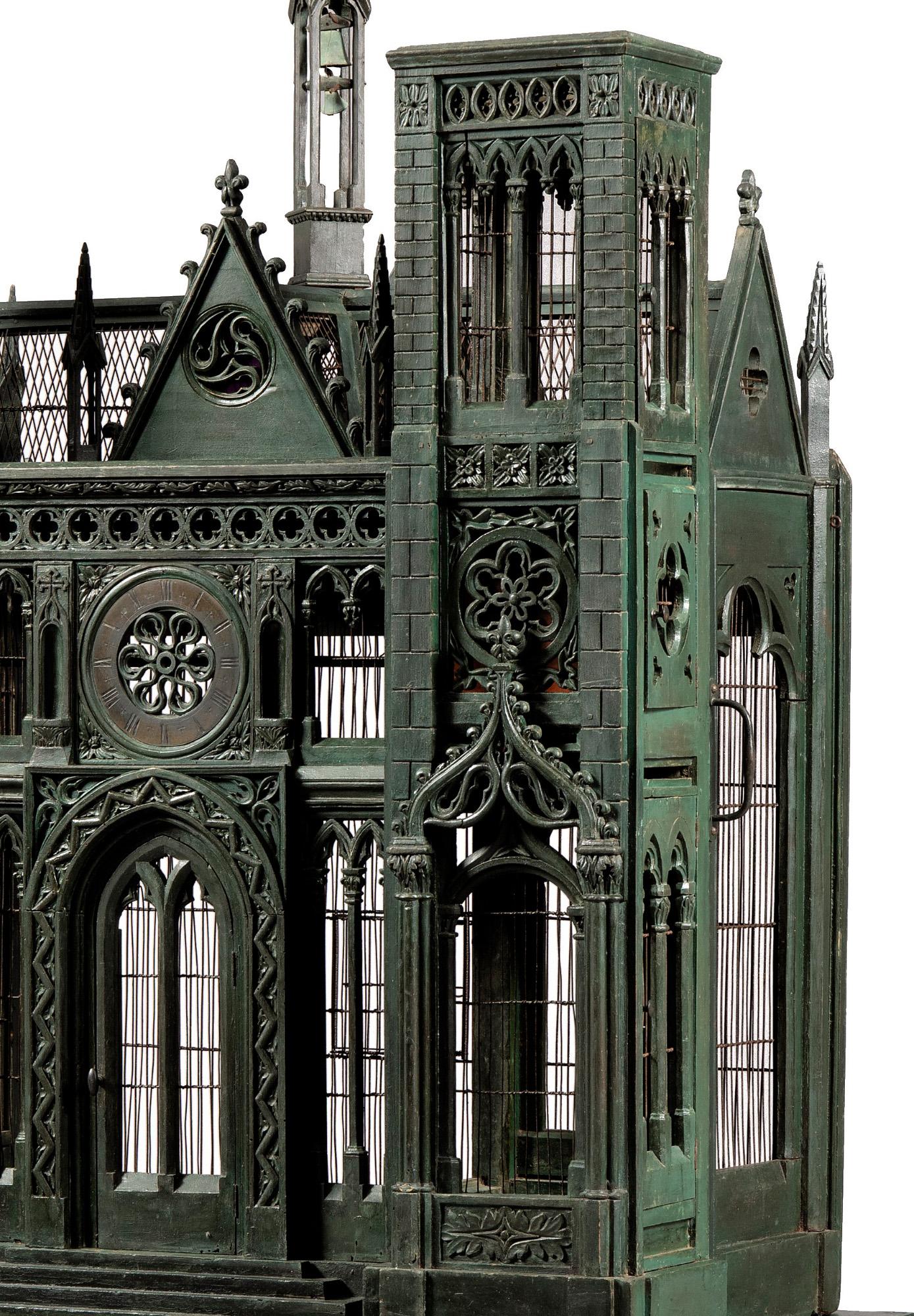 French Bird Cage Mid-19th Century Voliere Cathedrale Notre Dame Neo-Gothic
