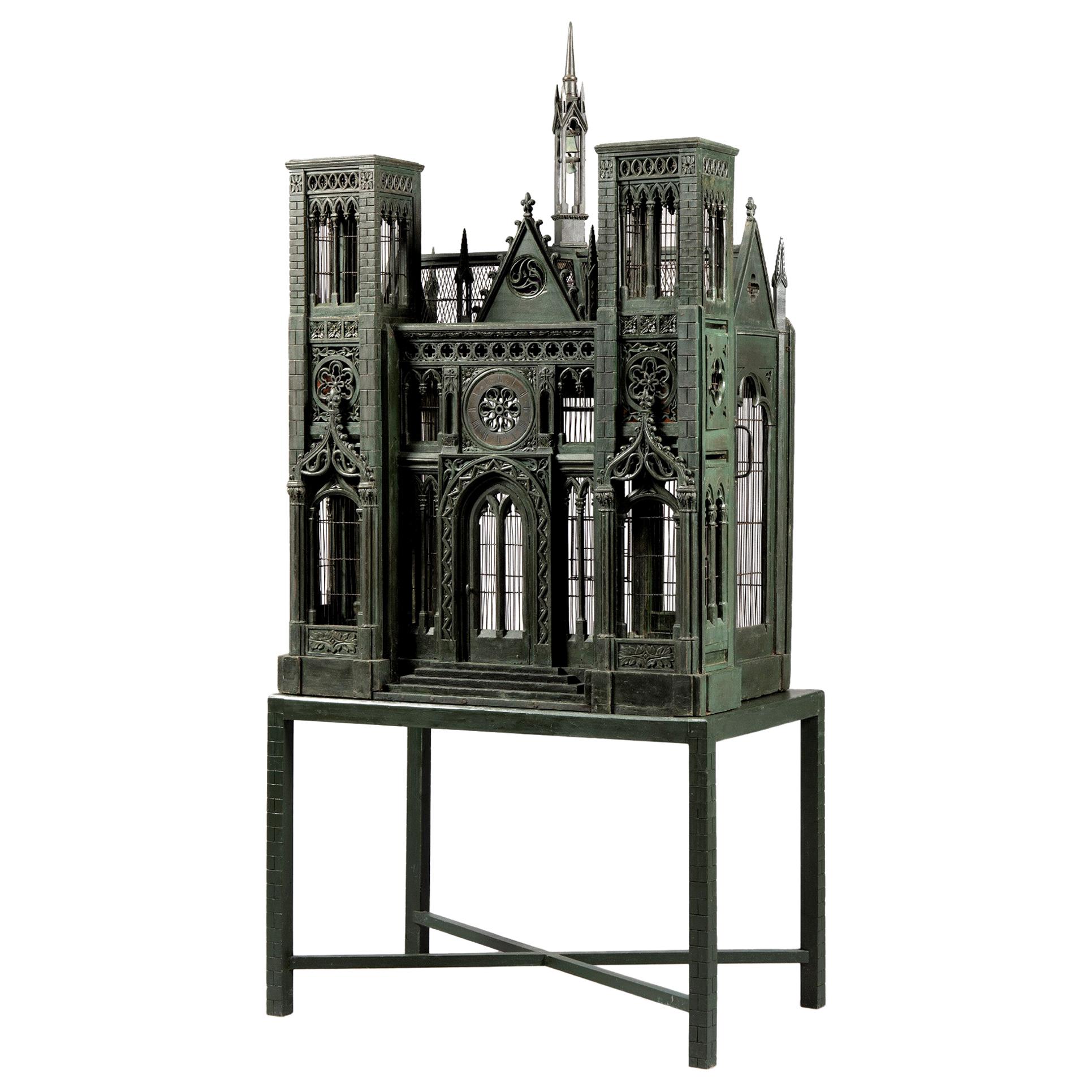 Bird Cage Mid-19th Century Voliere Cathedrale Notre Dame Neo-Gothic