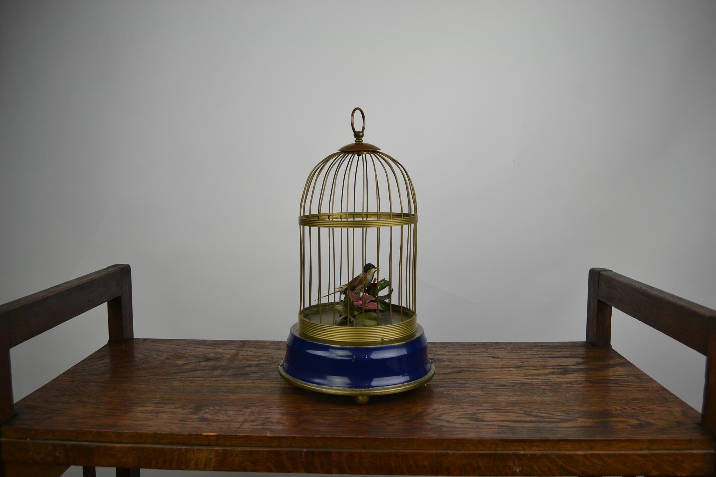 Bird Cage with Singing Bird Automaton, Europe, Mid-20th Century 4