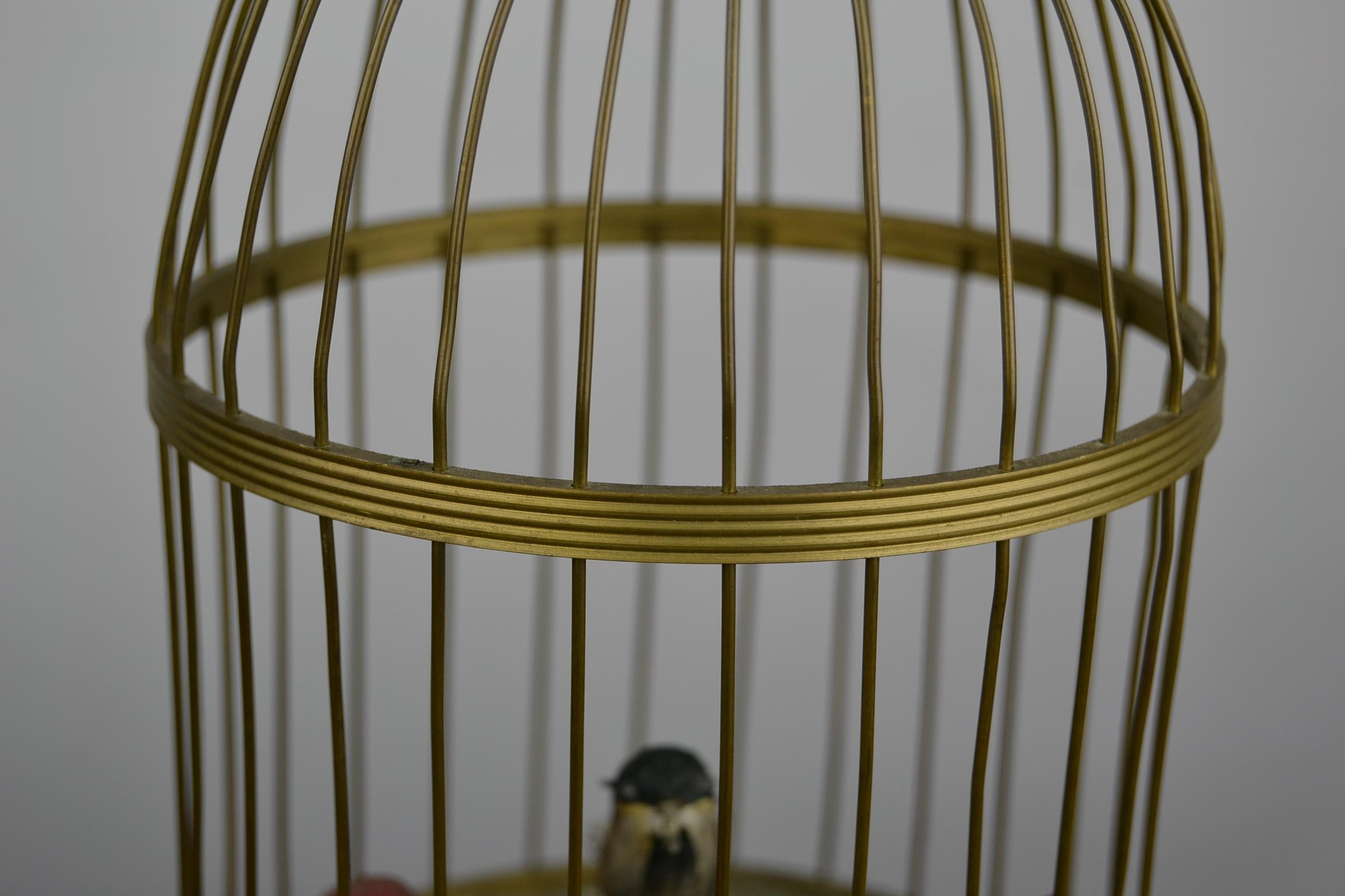 Bird Cage with Singing Bird Automaton, Europe, Mid-20th Century 2