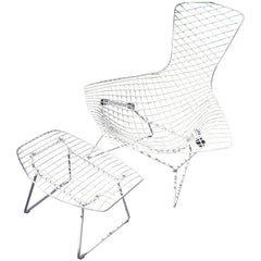 Chaise et repose-pieds oiseau de Harry Bertoia pour Knoll