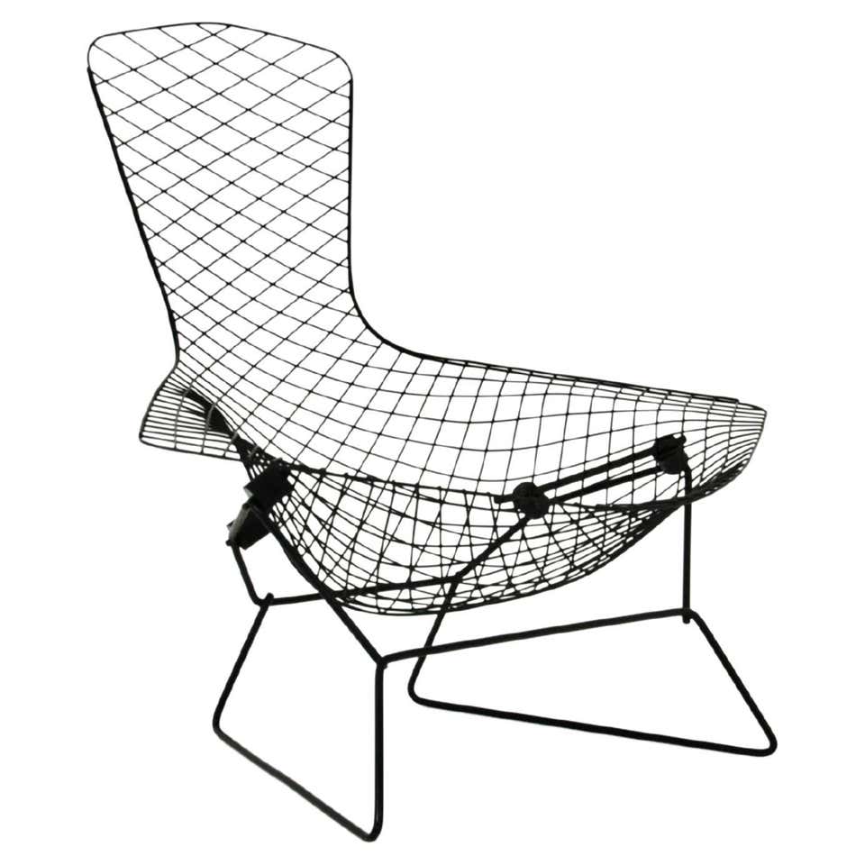 Diamond Chair Mid-Century Modern Red Wire Diamond Lounge Patio Chair by Harry Bertoia ...