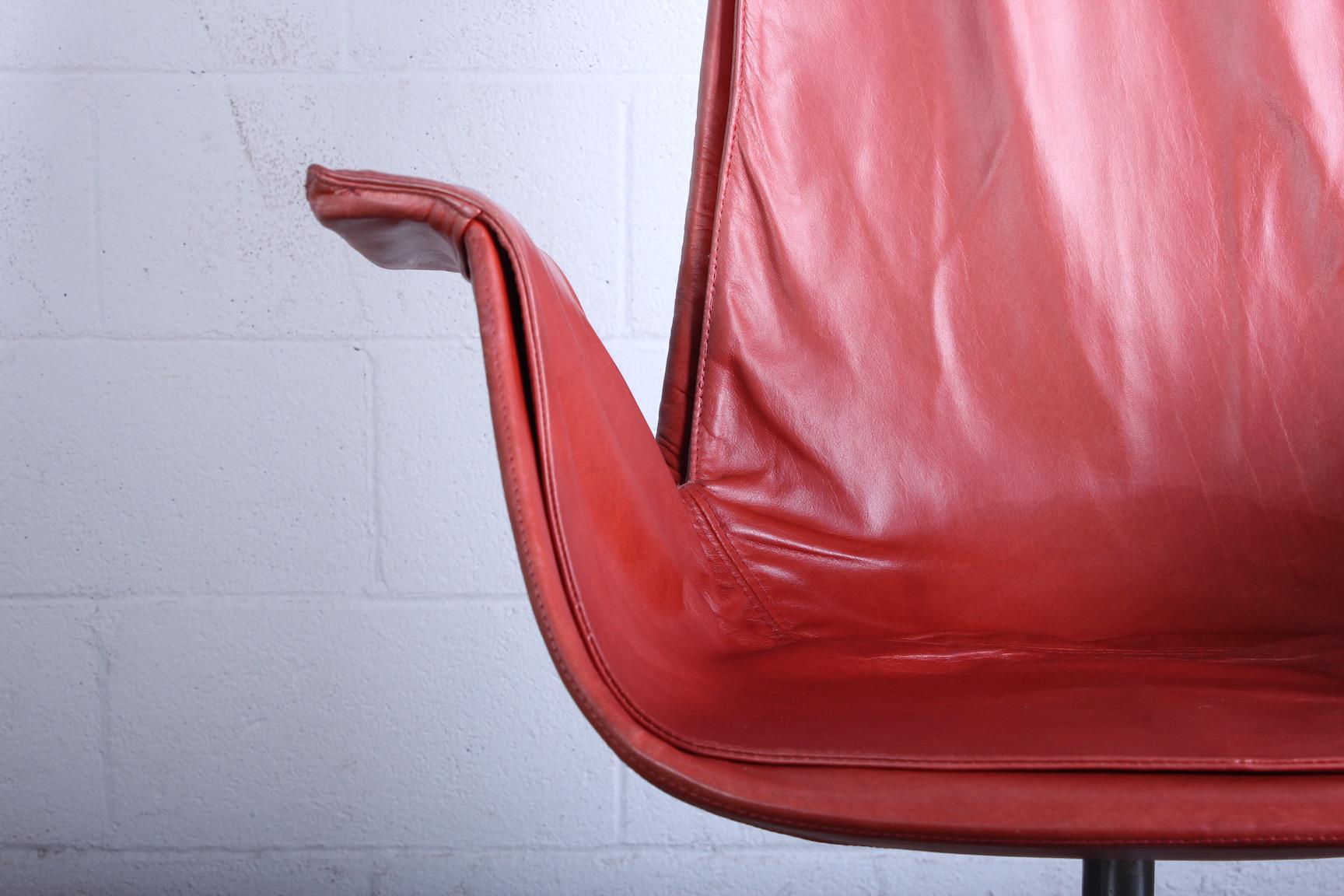 Leather 'Bird' Chair by Preben Fabricius and Jorgen Kastholm for Alfred Kill
