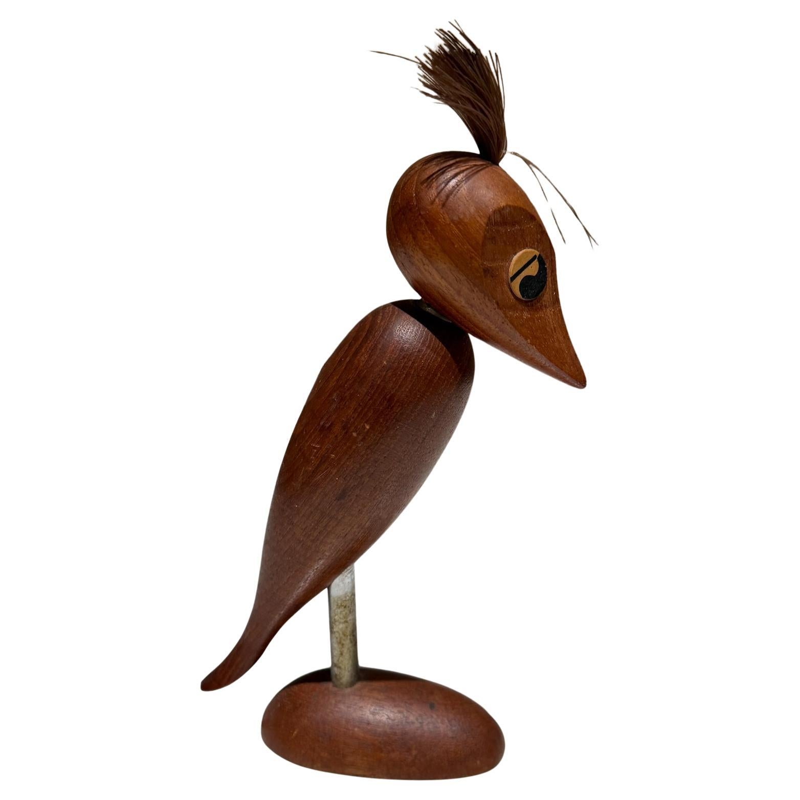 Bird Corkscrew Bottle Opener Arne Basse Mid Century Danish Modern in Teak For Sale