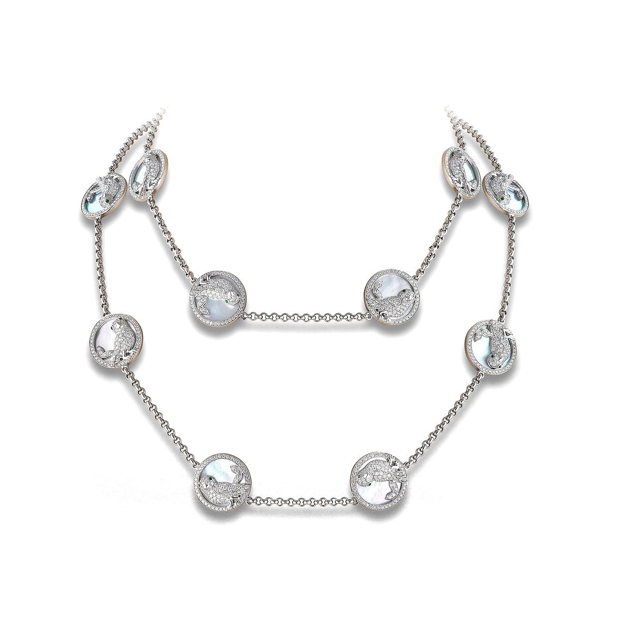 Contemporary Bird Diamond Necklace For Sale