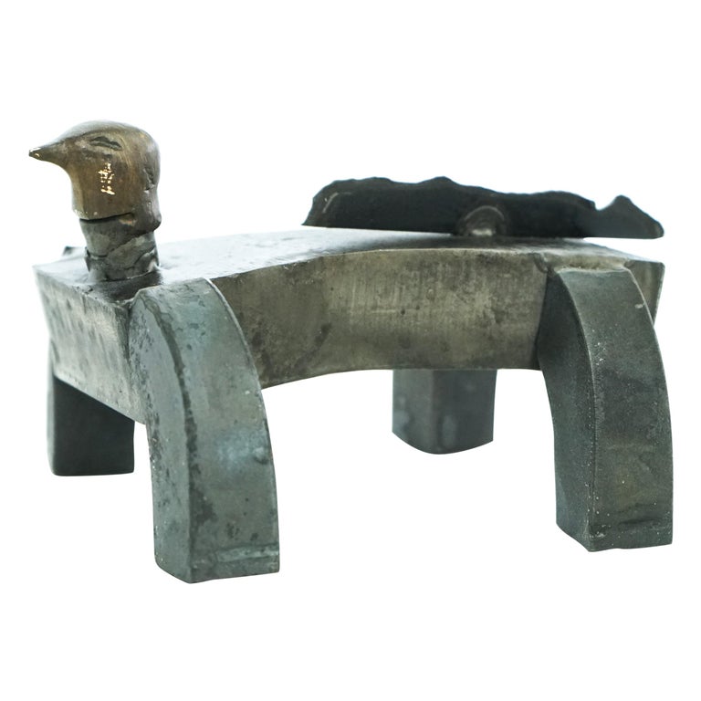 Bird Dog, Tabletop Abstract Metal Sculpture, by David Edelman For Sale