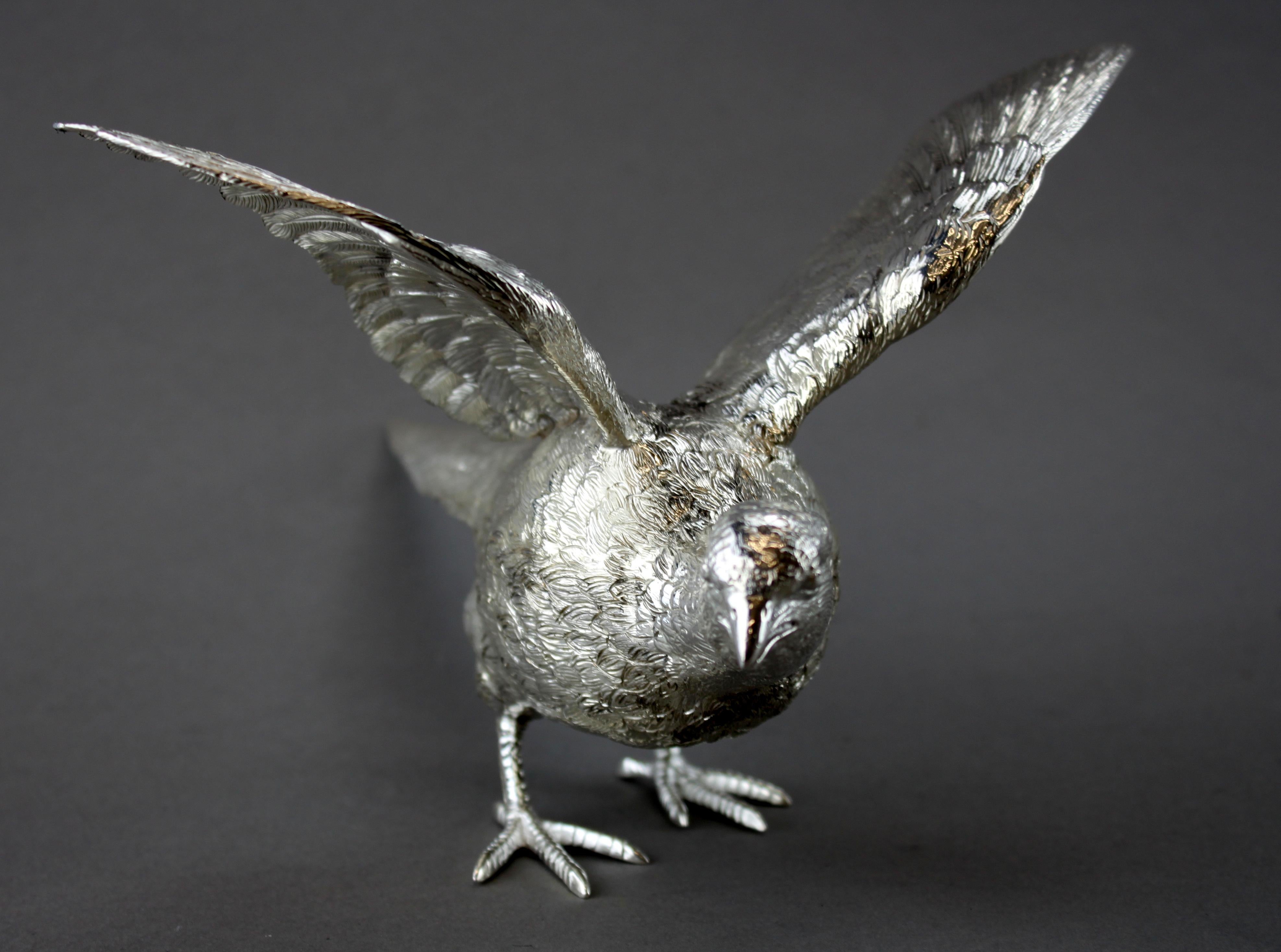 British Bird Figurine, Silver, C J Vander LTD, U.K, 2018