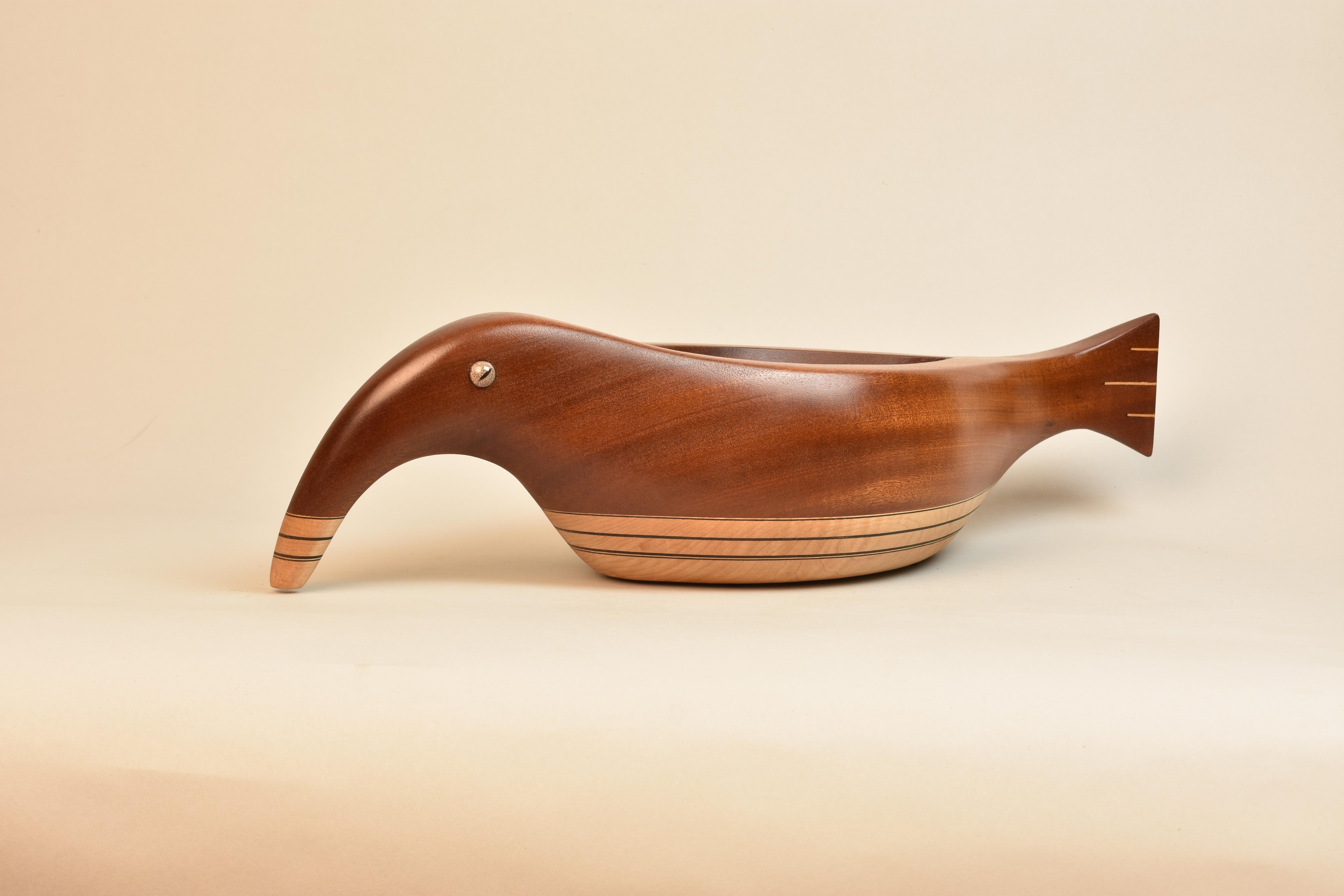 Contemporary Bird-Fish Sculptural Vessel by Lee Weitzman For Sale