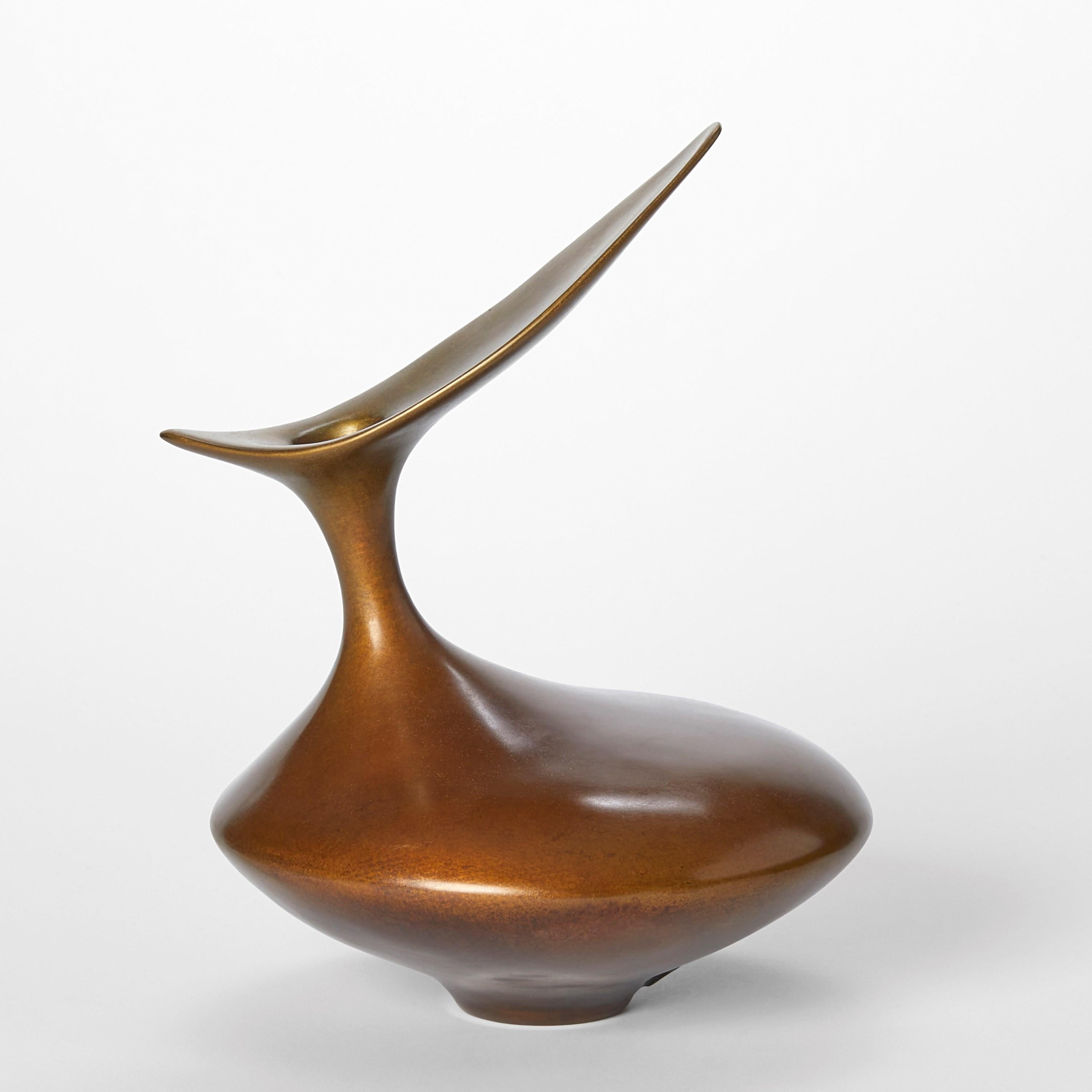 Organic Modern  Bird Form, abstract bronze sculpture by Vivienne Foley