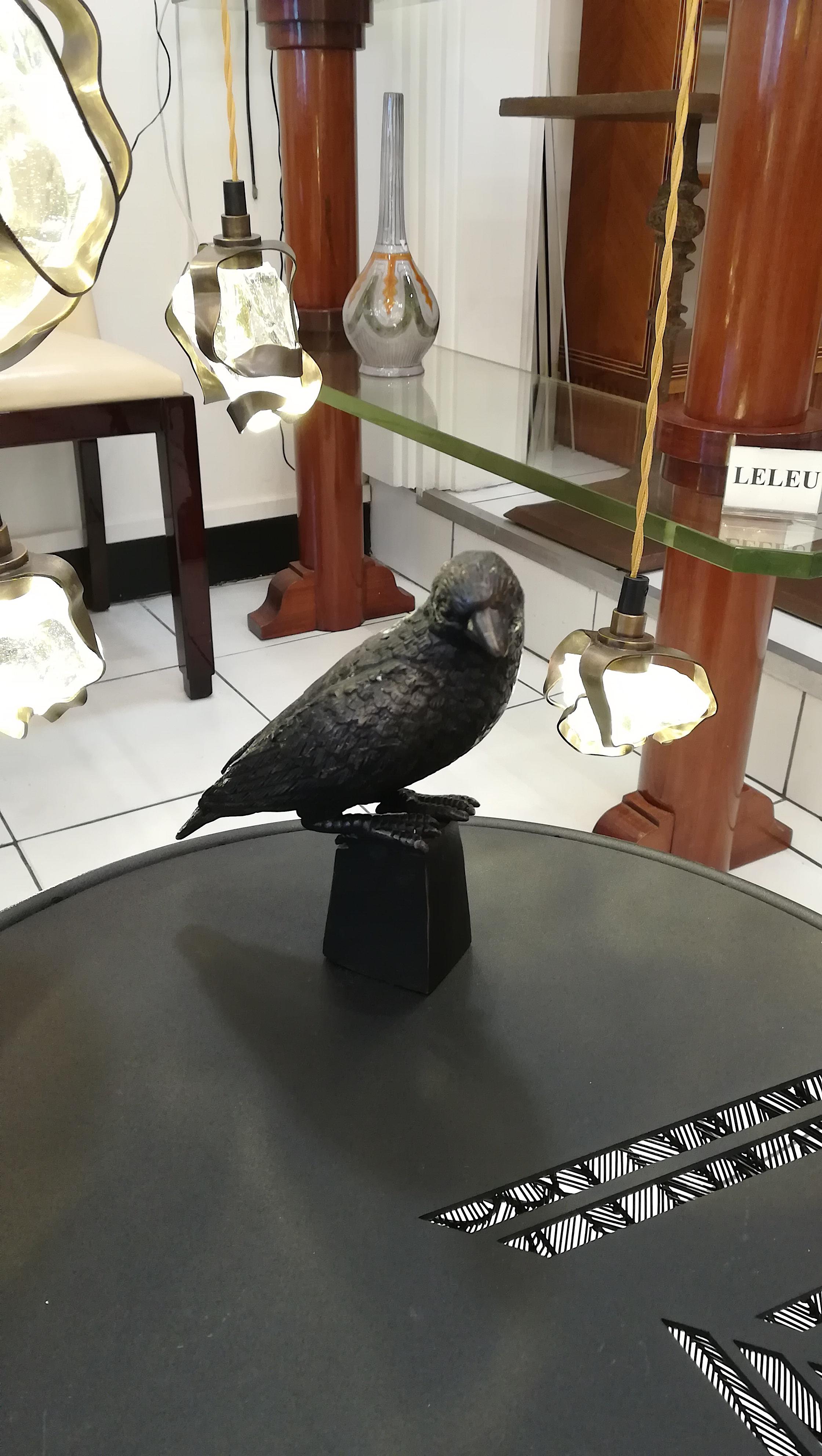 Vogel-Gueridon aus schwarzem Metall im Zustand „Hervorragend“ im Angebot in Saint-Ouen, FR