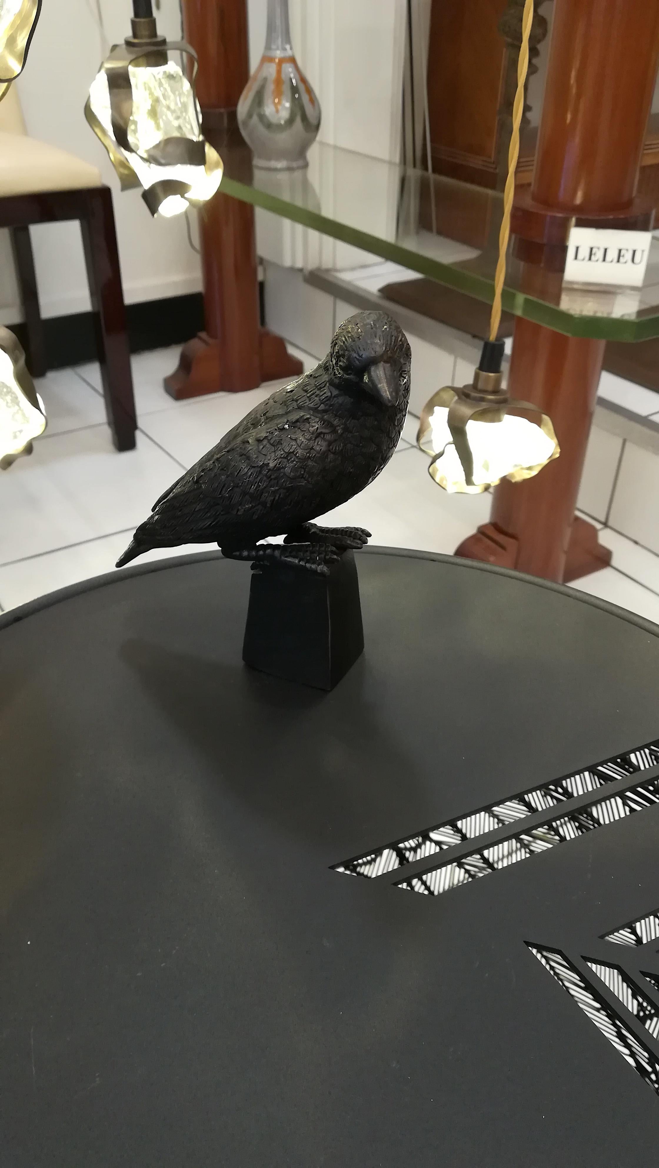 XXI secolo e contemporaneo Uccello Gueridon in metallo nero in vendita