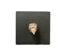 Bird Head No. 6, Cast silver bird with black glass eyes, Original Jim Rose