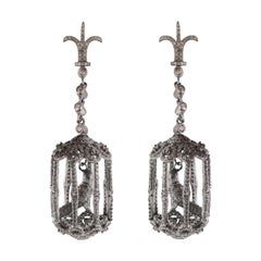 'Bird in a Cage' Diamond Cocktail Earrings