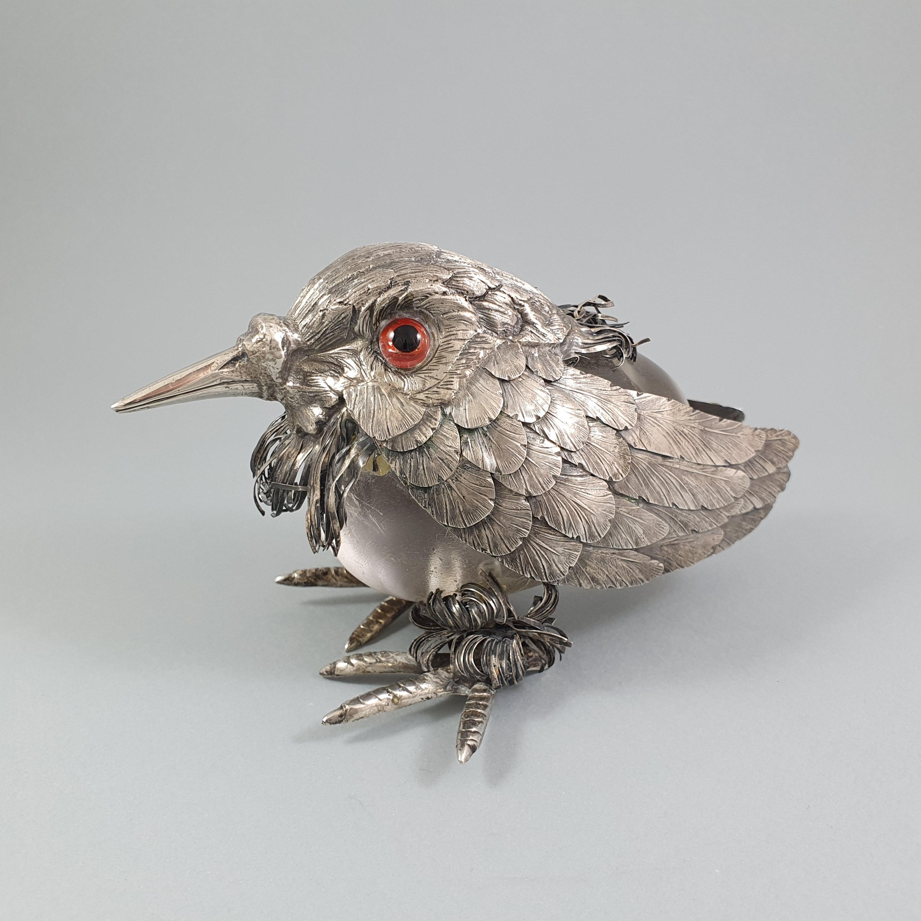 Bird in Sterling Silver and Rock Crystal by Gabriele De Vecchi In Good Condition In Saint-Ouen, FR