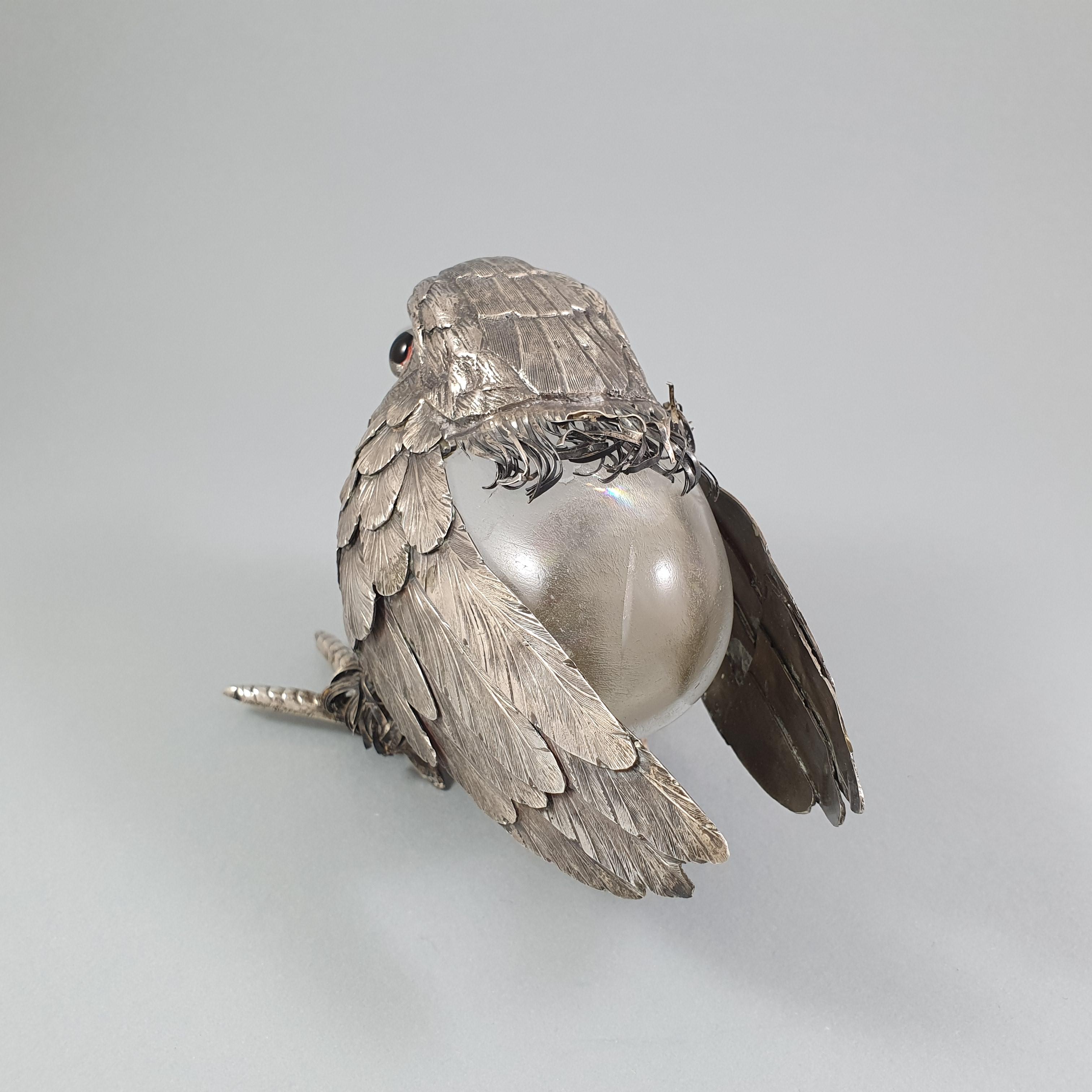 Bird in Sterling Silver and Rock Crystal by Gabriele De Vecchi 1