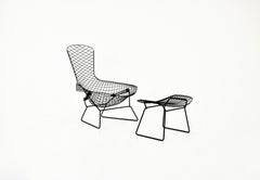 Bird Chair with Ottoman by Harry Bertoia for Knoll, 1960s