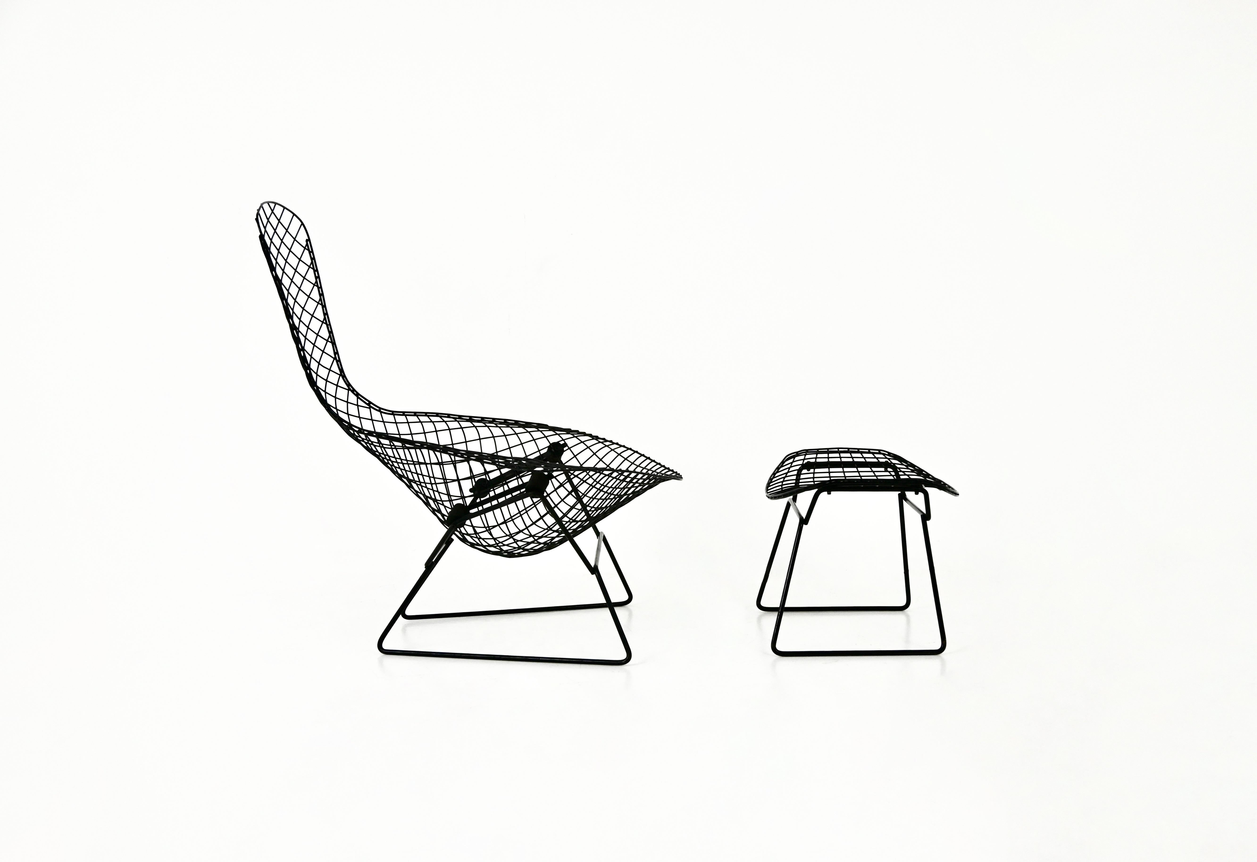 Bird Chair with Ottoman by Harry Bertoia for Knoll, 1960 In Good Condition For Sale In bruxelles, BE