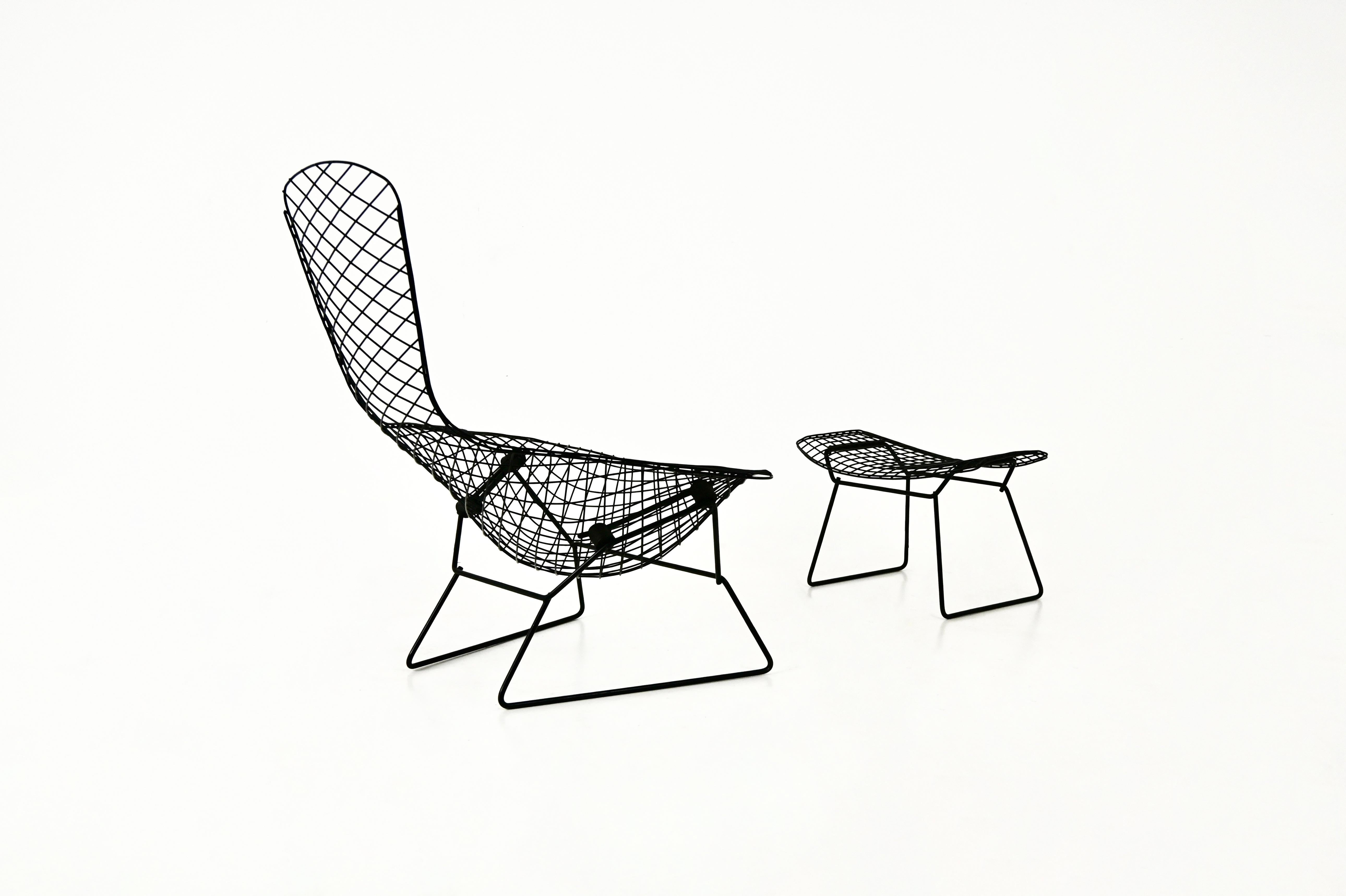 Bird Chair with Ottoman by Harry Bertoia for Knoll, 1960 For Sale 1