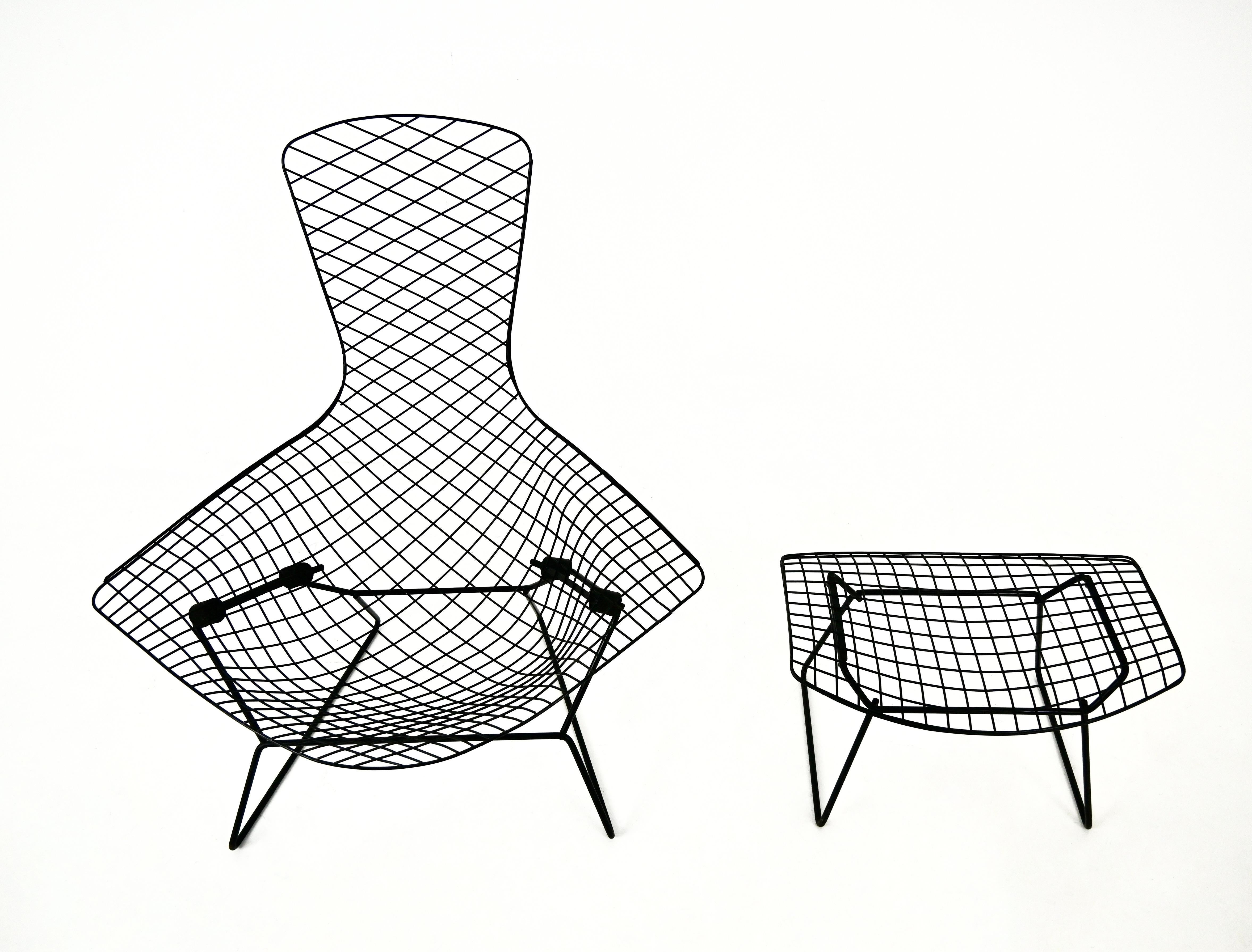 Bird Chair with Ottoman by Harry Bertoia for Knoll, 1960 For Sale 2