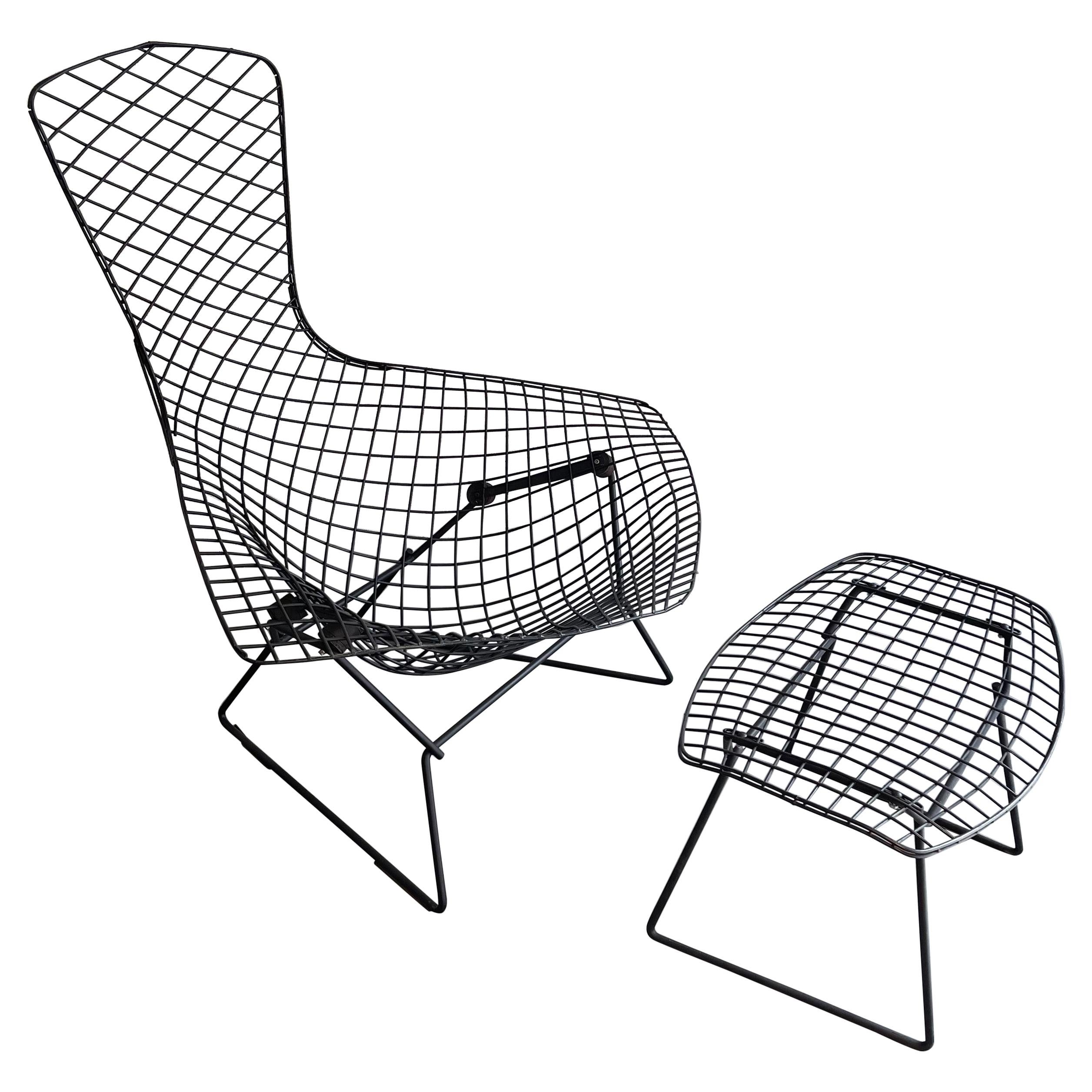 Bird Lounge Chair with Ottoman by Harry Bertoia for Knoll