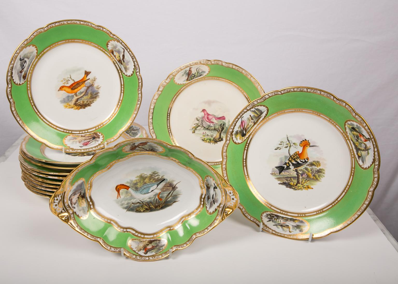 dishes with birds on them