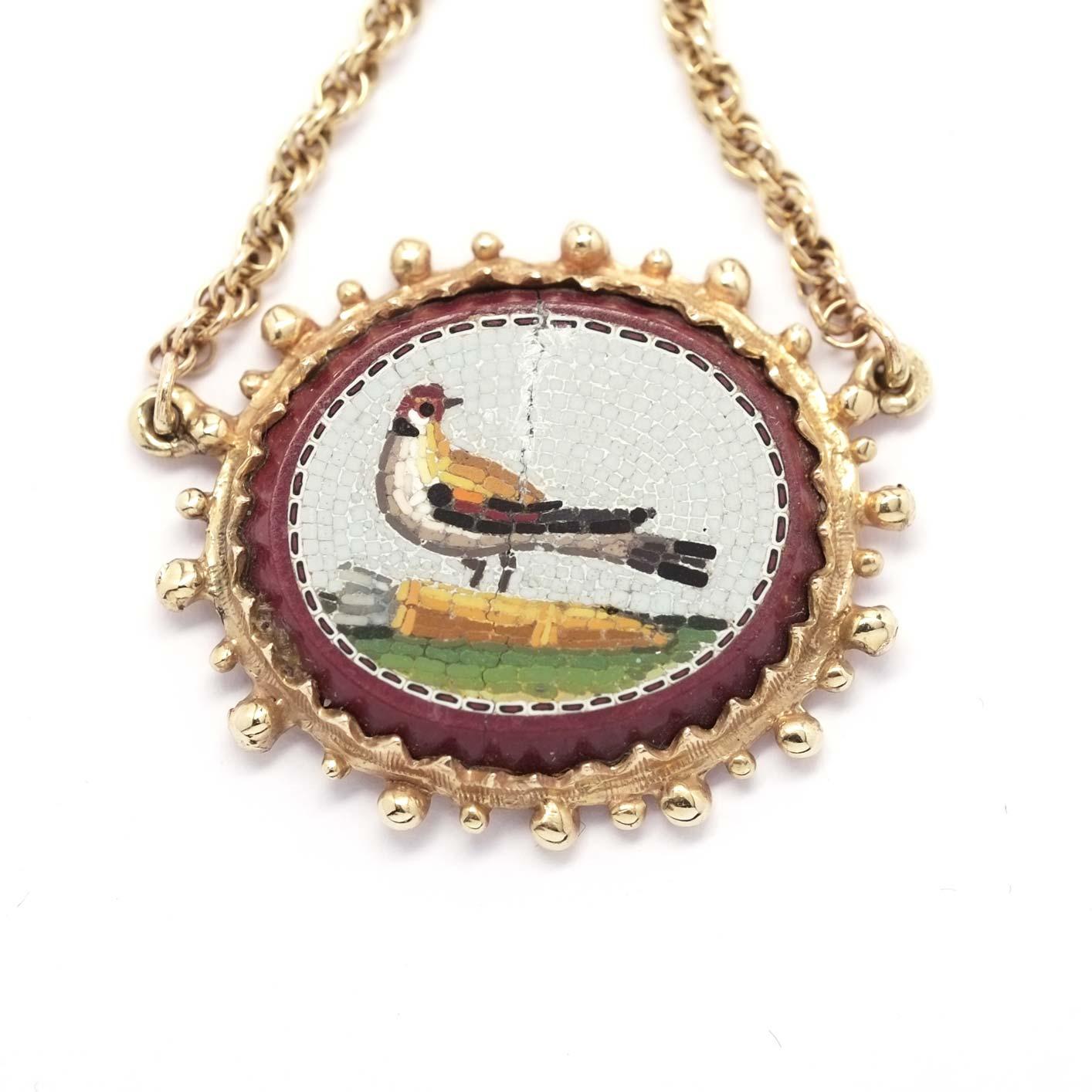 Bird Micromosaic Earrings In Excellent Condition For Sale In Milano, MI