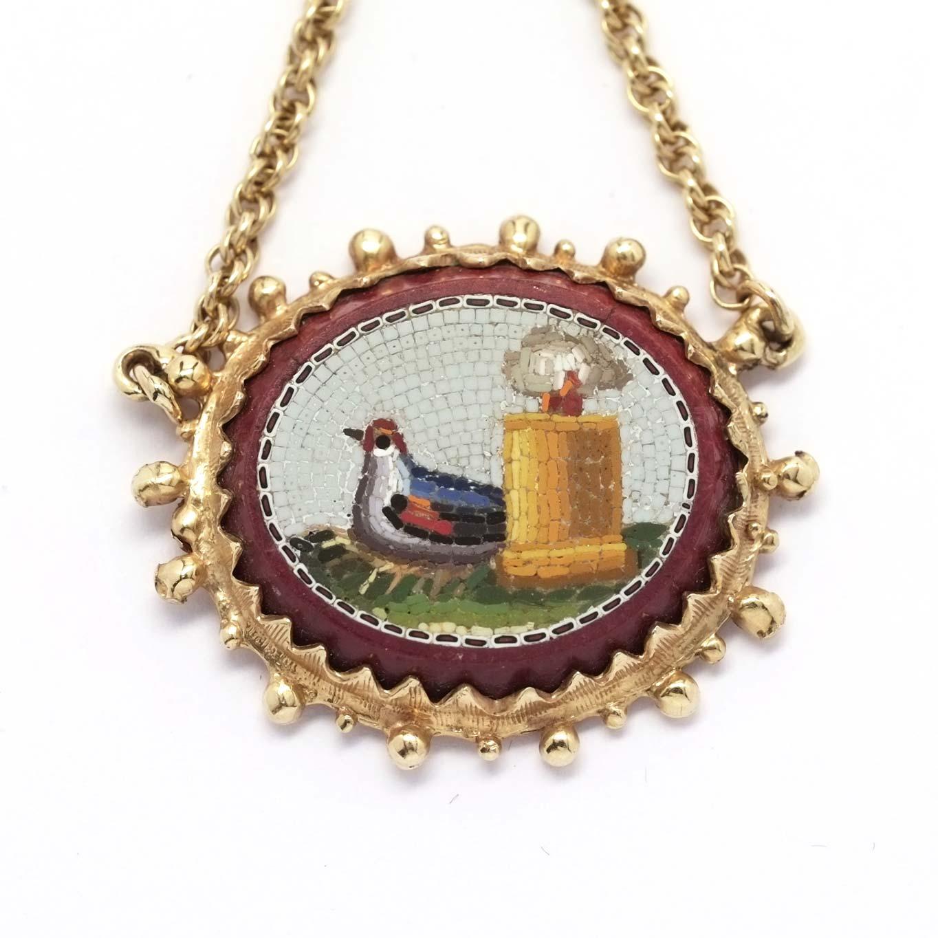 Women's Bird Micromosaic Earrings For Sale
