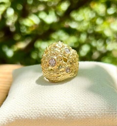 Bird Nest Design Diamond Ring in 18 Karat Gold