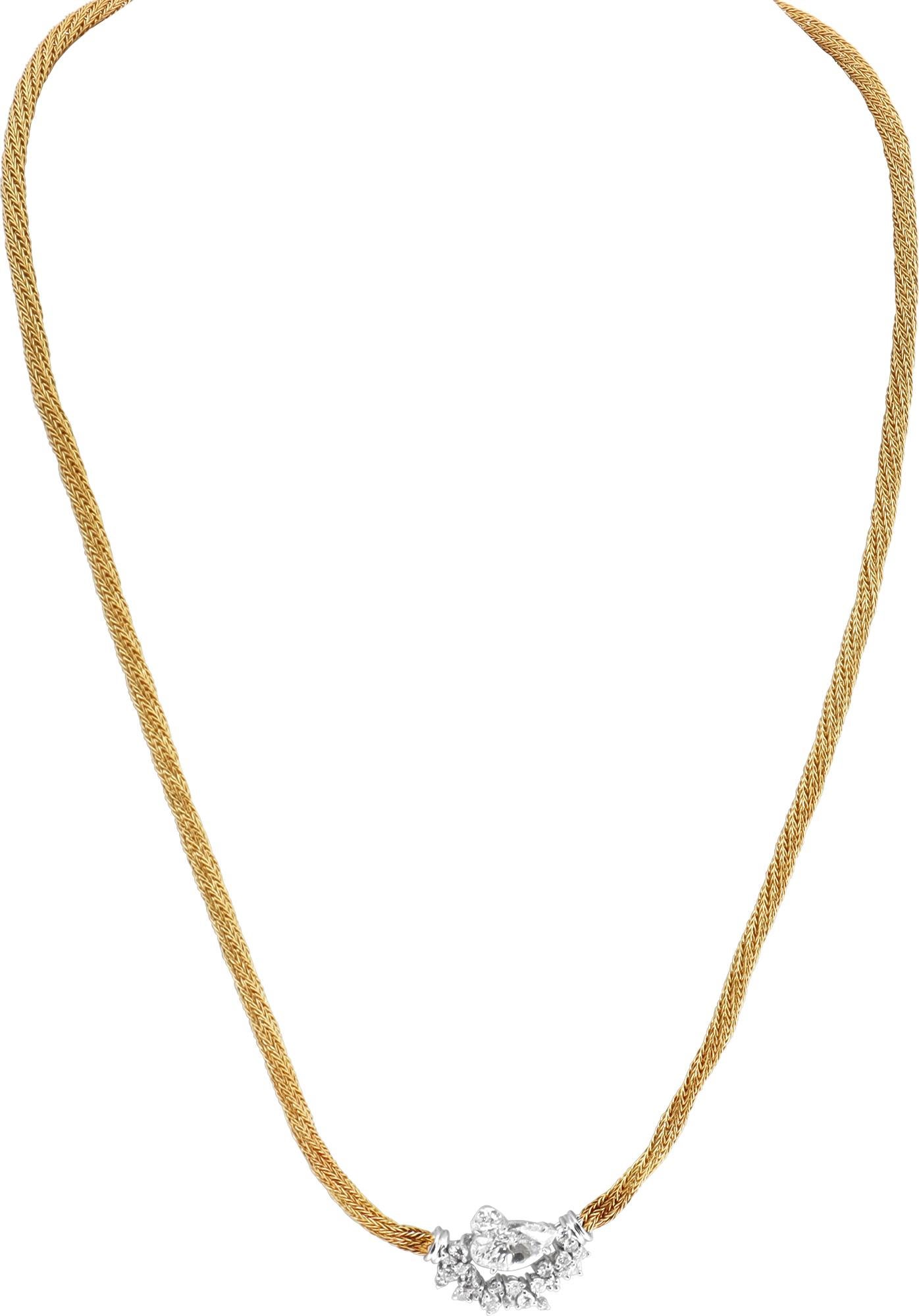 Collier en or jaune et blanc avec nid d'oiseaux Pour femmes en vente