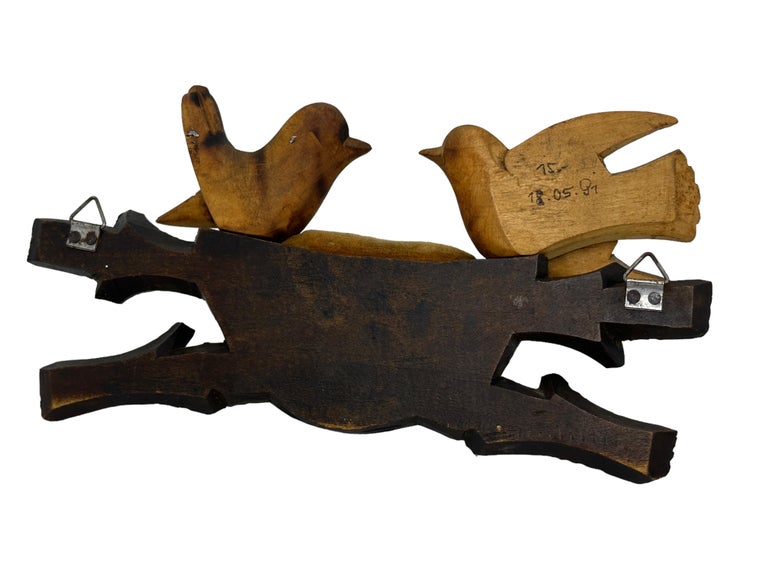 Bird Nest Key Rack Holder Pincushion Wall Mount Folk Art German Black ...