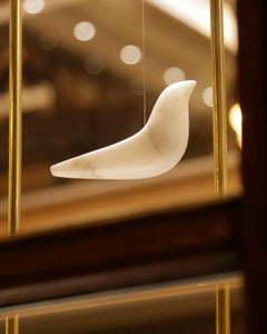 Bird Num, Sculptural Marble Decorative piece in White, Green and Black Marble