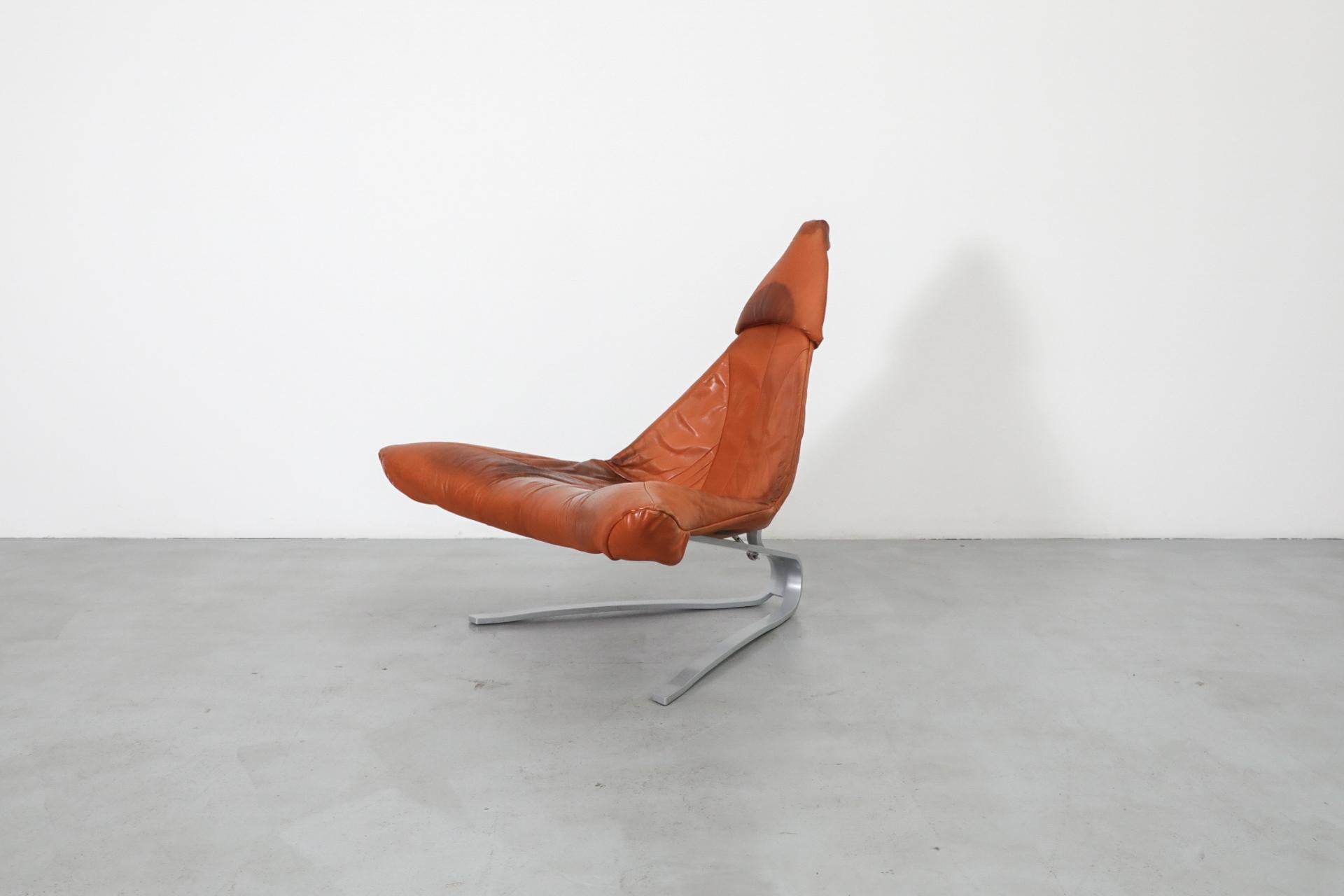 Postmoderne Chaise en cuir vintage 