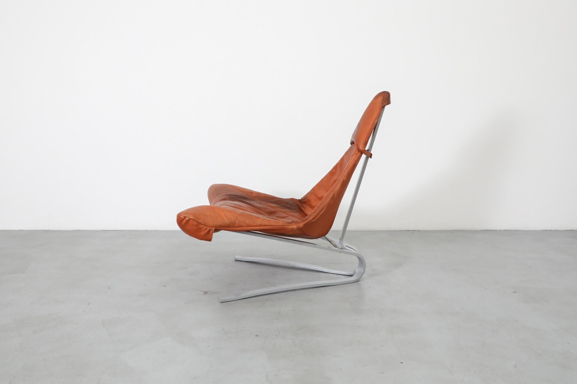 Néerlandais Chaise en cuir vintage 