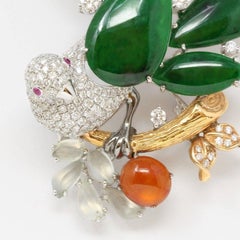 "Bird on A Tree" Baikalla Jewelry Signature Neck-piece Brooch Necklace