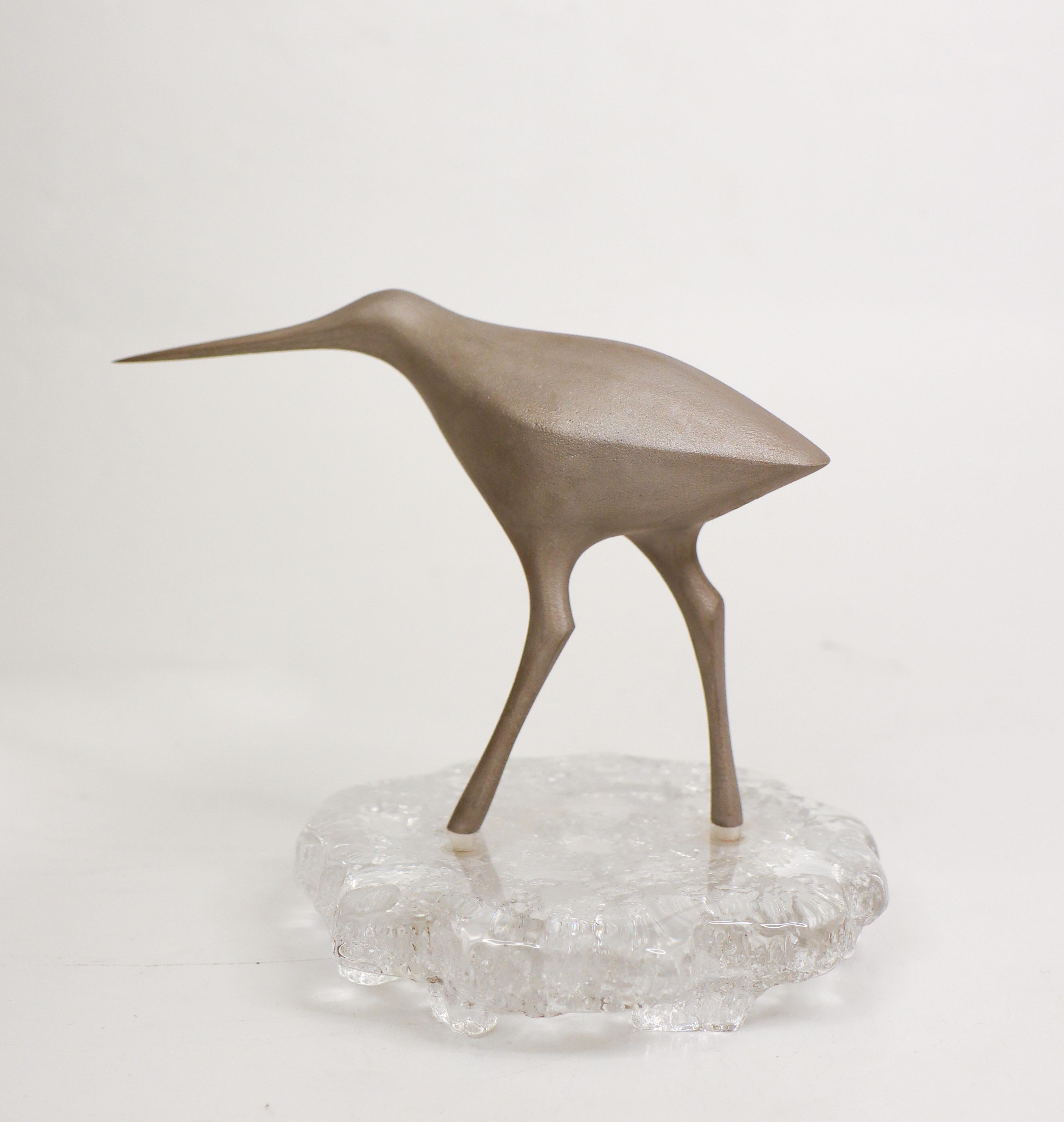 Iron Bird sculpture by Tapio Wirkkala Glass & Metal for Kultakeskus 1970s For Sale