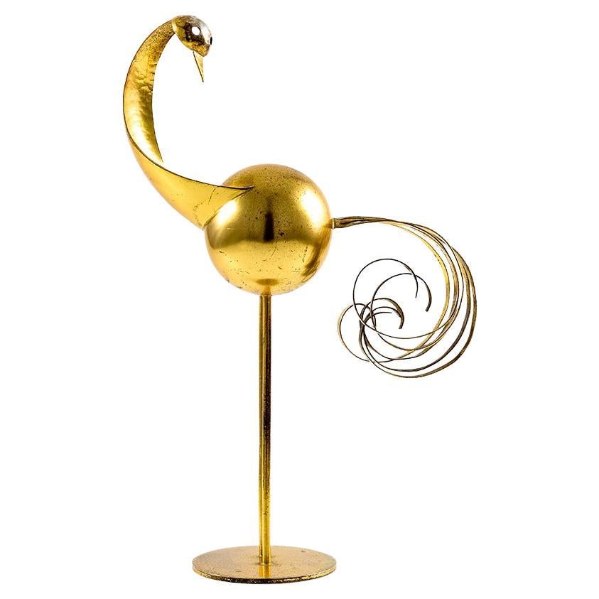 Bird Sculpture Franz Hagenauer Austrian Art Deco 1930s Brass-Plated Alpacca