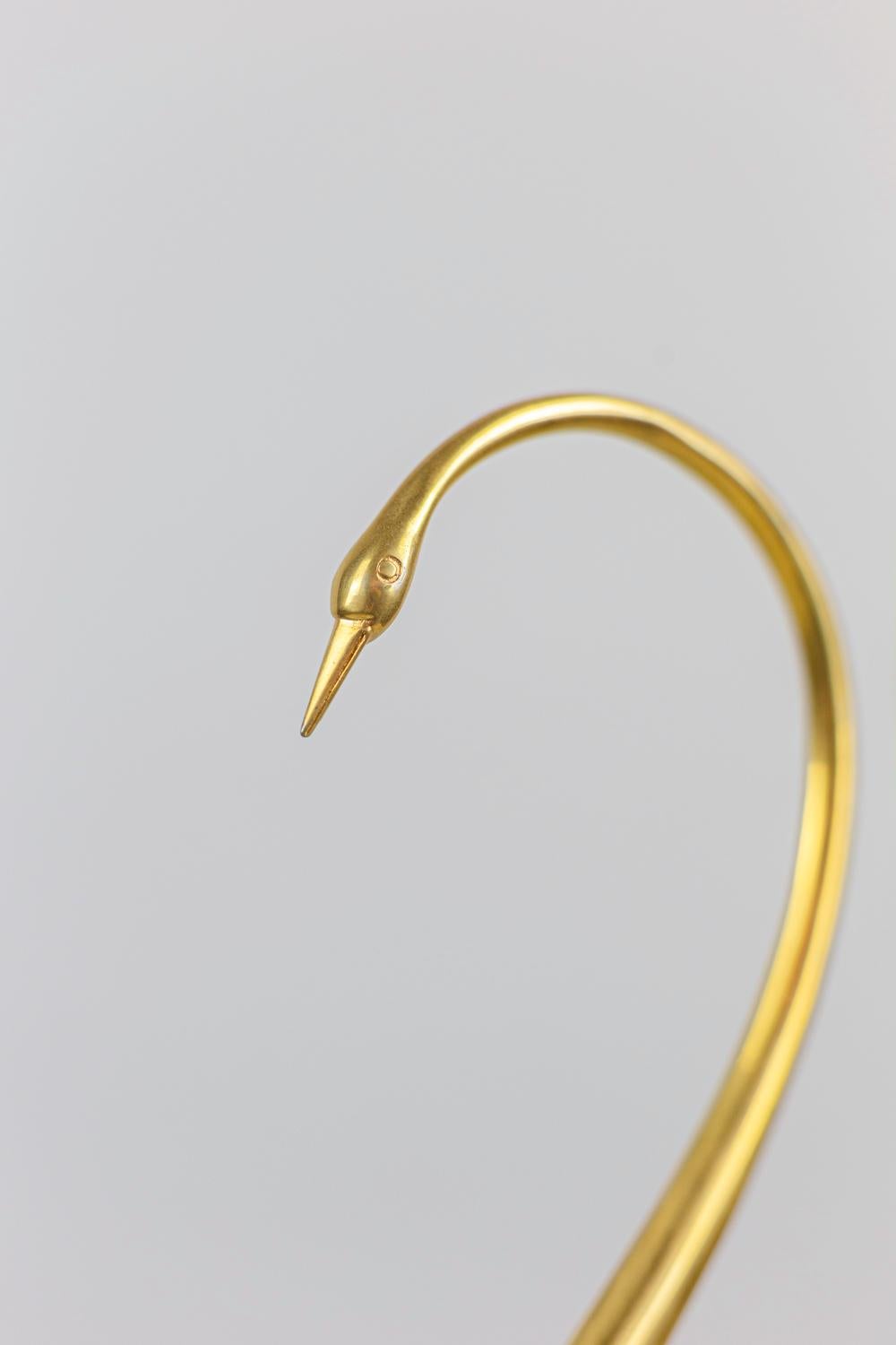 “Bird” Sculpture in Natural Shell and Gilt Brass, 1970s 1