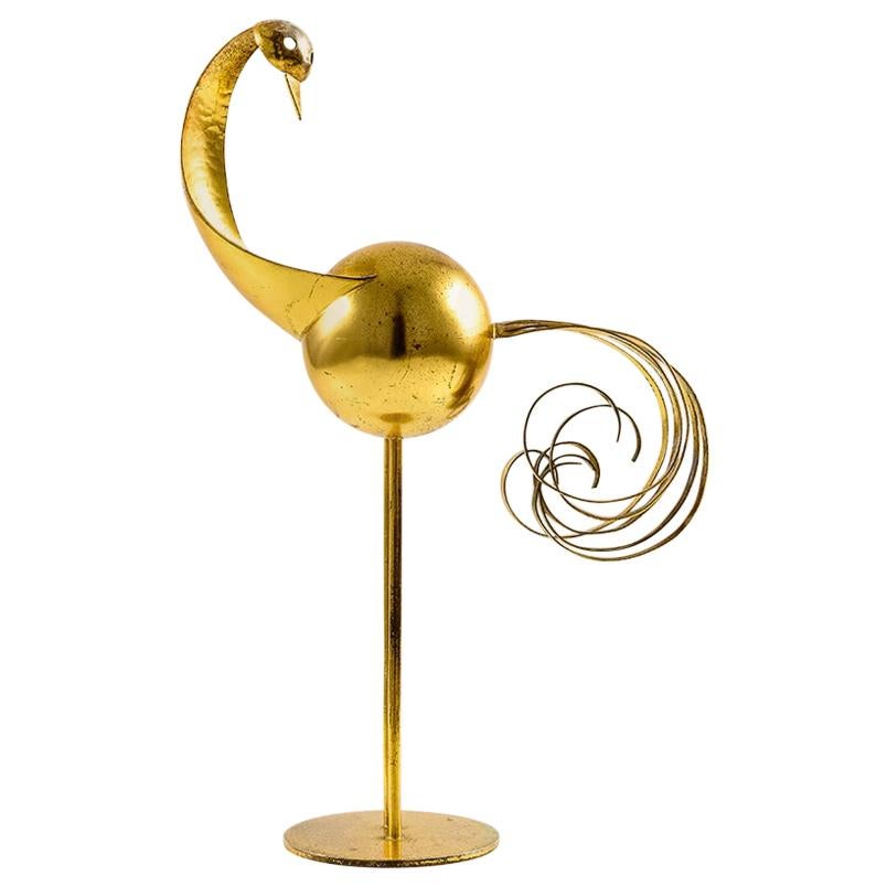 Bird Sculpture Werkstatte Hagenauer Vienna Brass-plated 1930s Austrian Art Deco For Sale