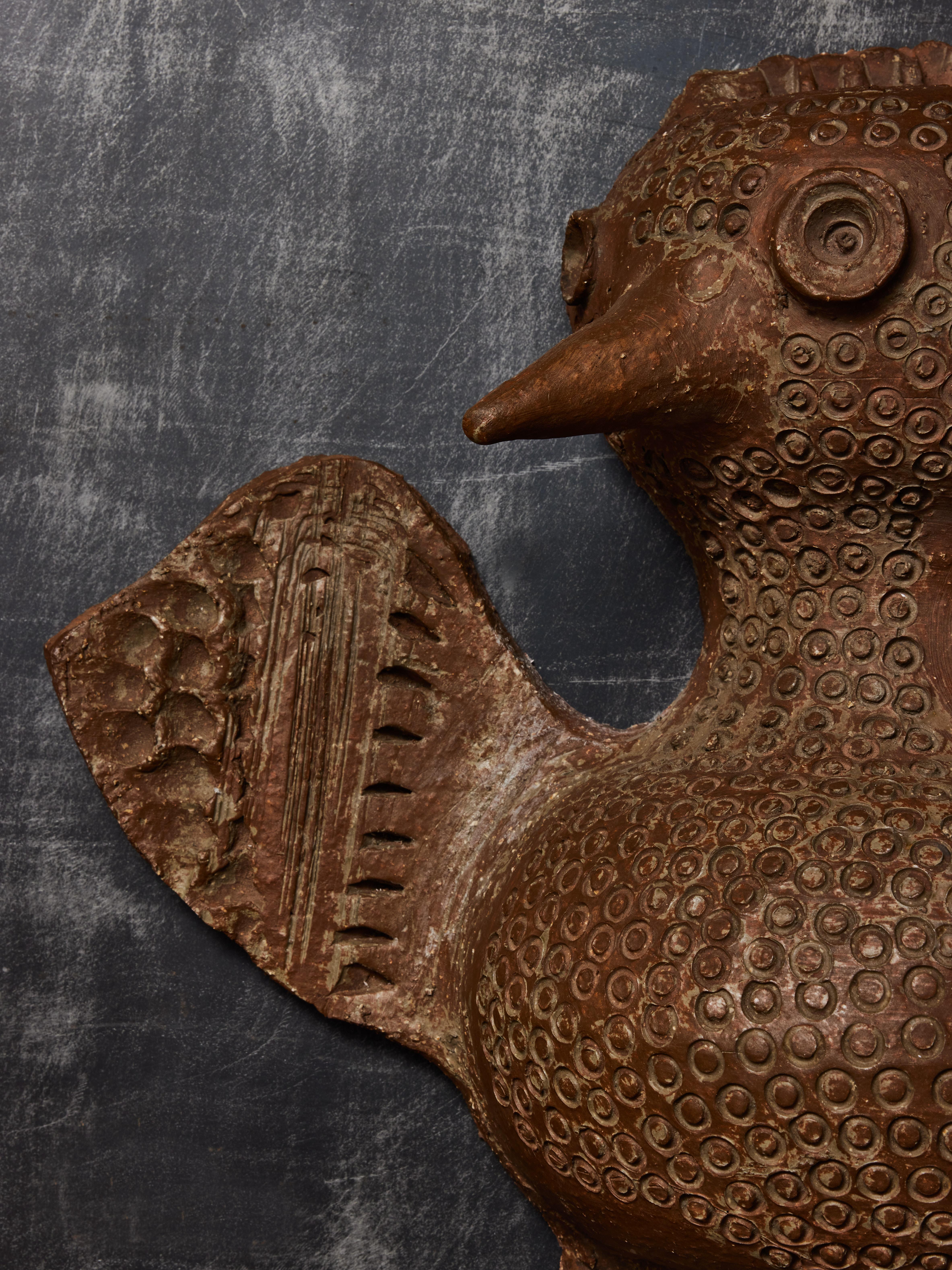 Bird Shaped Ceramic Wall Sconce by Jacques Pouchain In Good Condition In Saint-Ouen, IDF