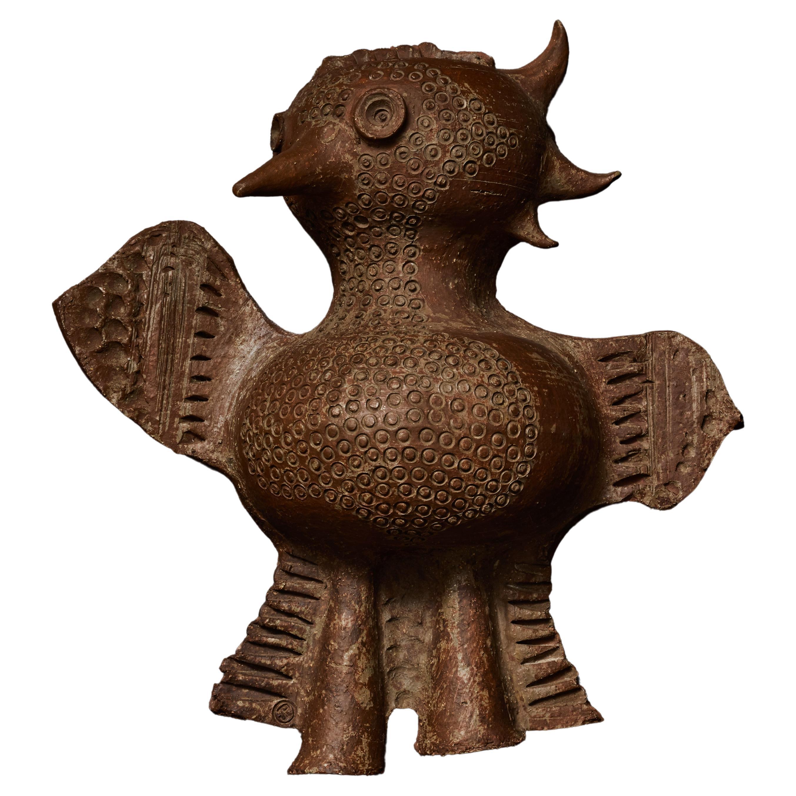 Bird Shaped Ceramic Wall Sconce by Jacques Pouchain