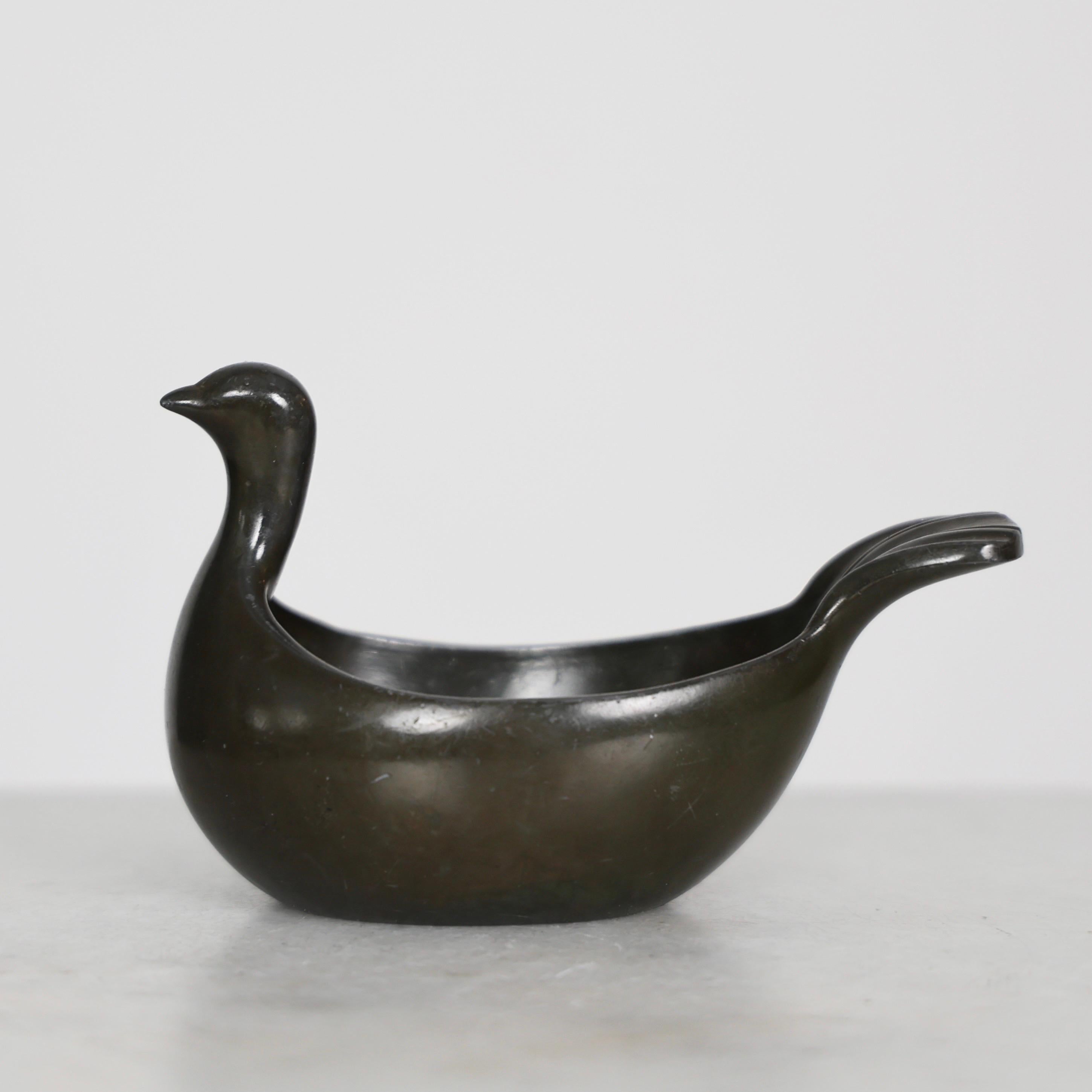 Mid-20th Century Bird-Shaped Diskometal Bowl by Just Andersen, 1930s, Denmark For Sale
