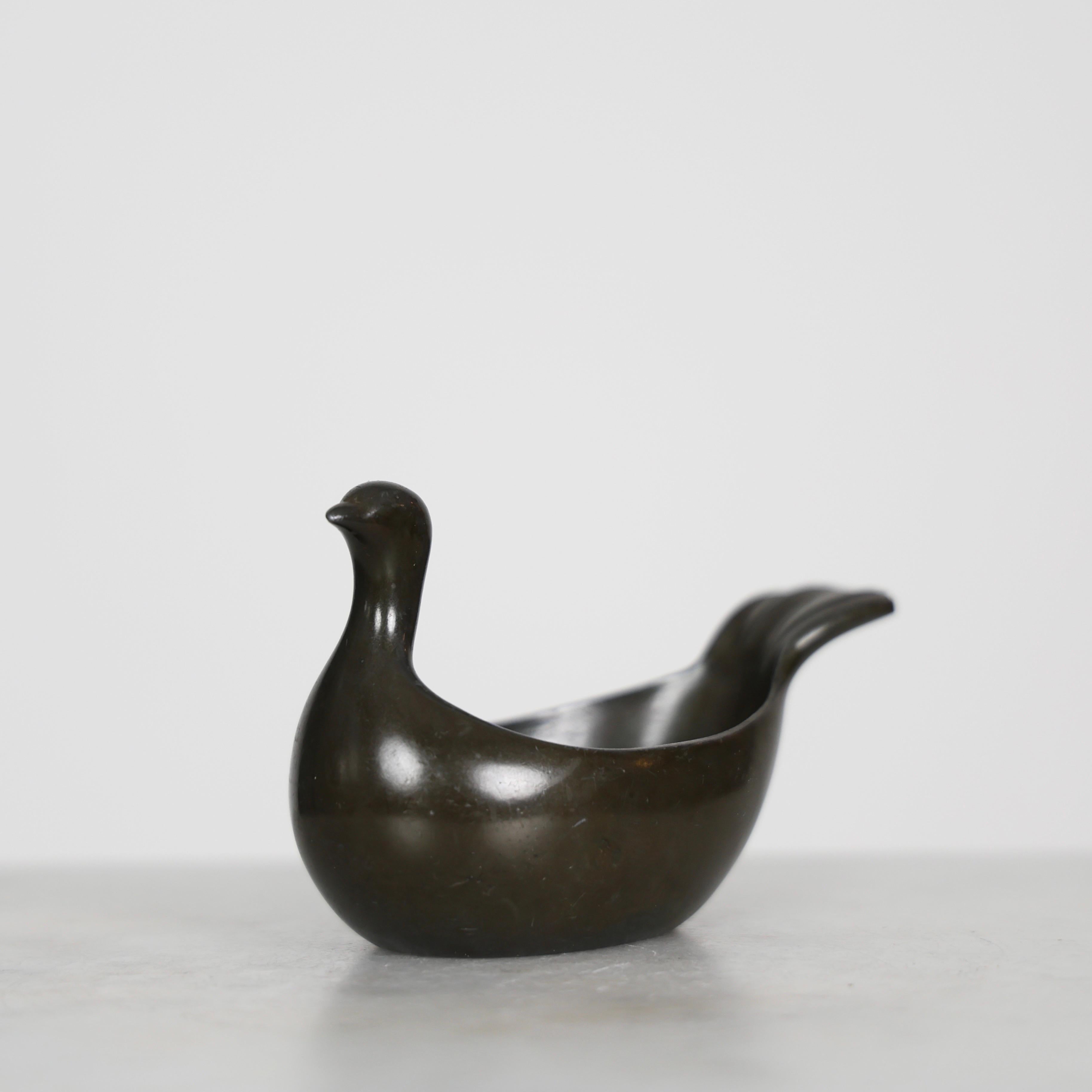 Metal Bird-Shaped Diskometal Bowl by Just Andersen, 1930s, Denmark For Sale